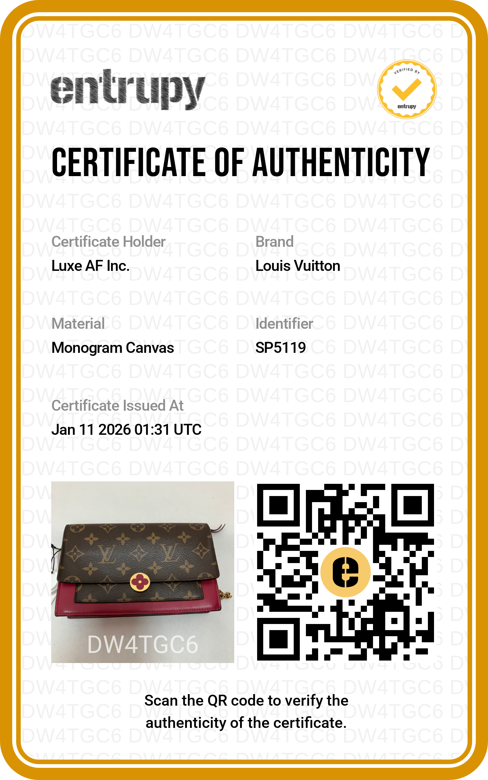 Louis Vuitton Monogram Flore Chain Wallet Bag LV1576