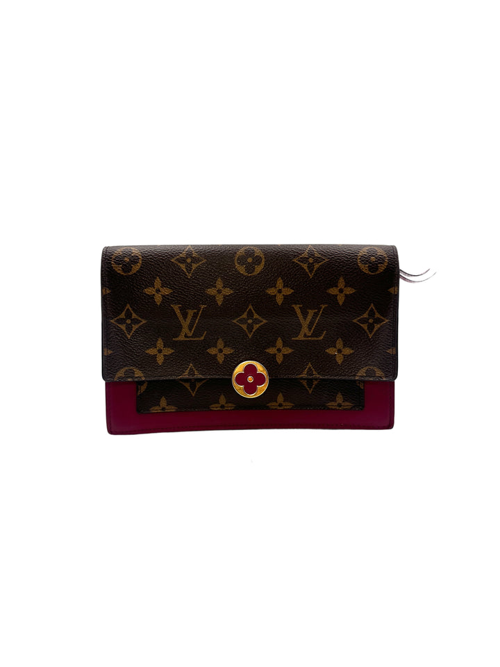 Louis Vuitton Monogram Flore Chain Wallet Bag LV1576