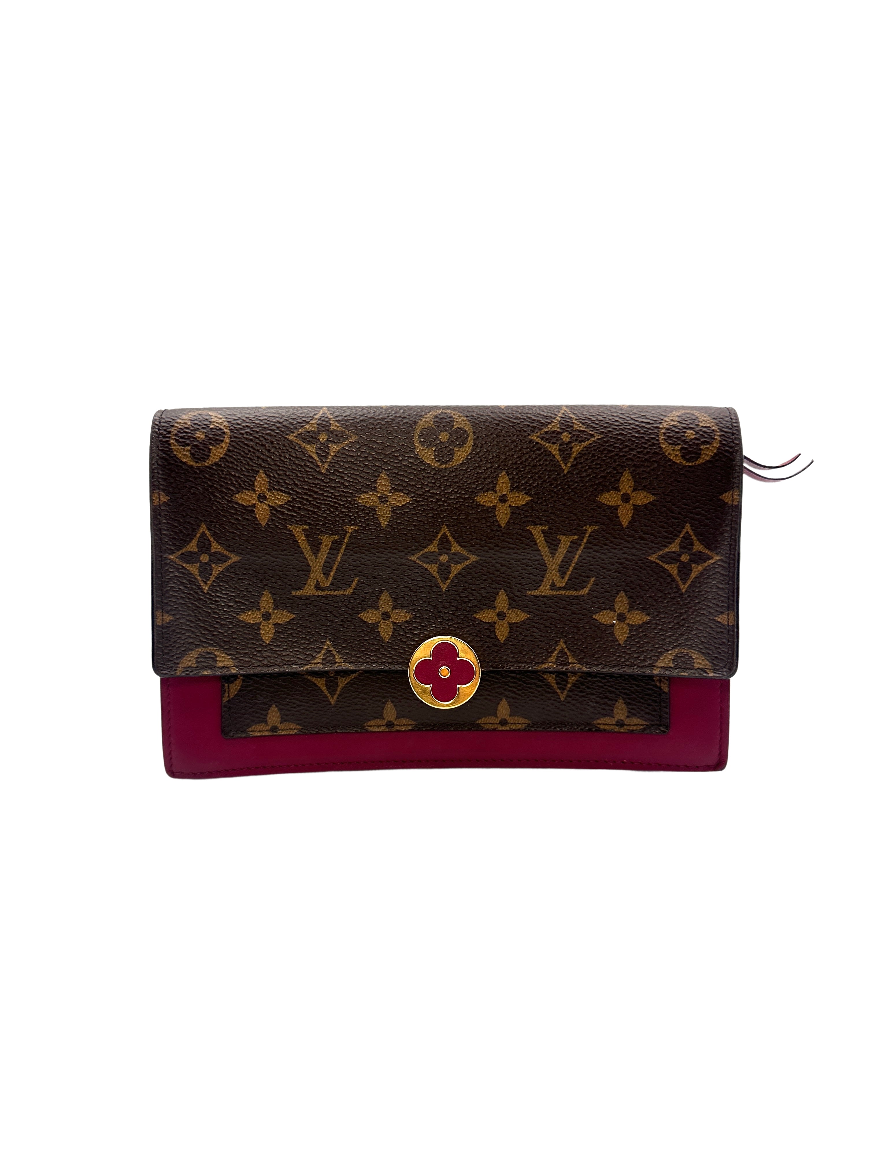 Louis Vuitton Monogram Flore Chain Wallet Bag LV1576