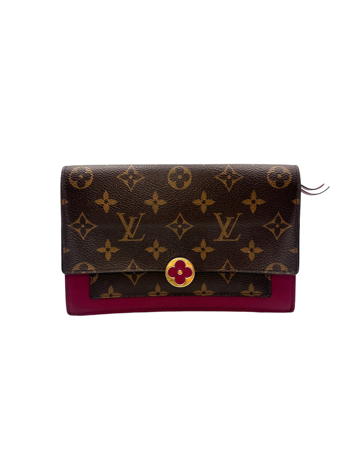Louis Vuitton Monogram Flore Chain Wallet Bag LV1576
