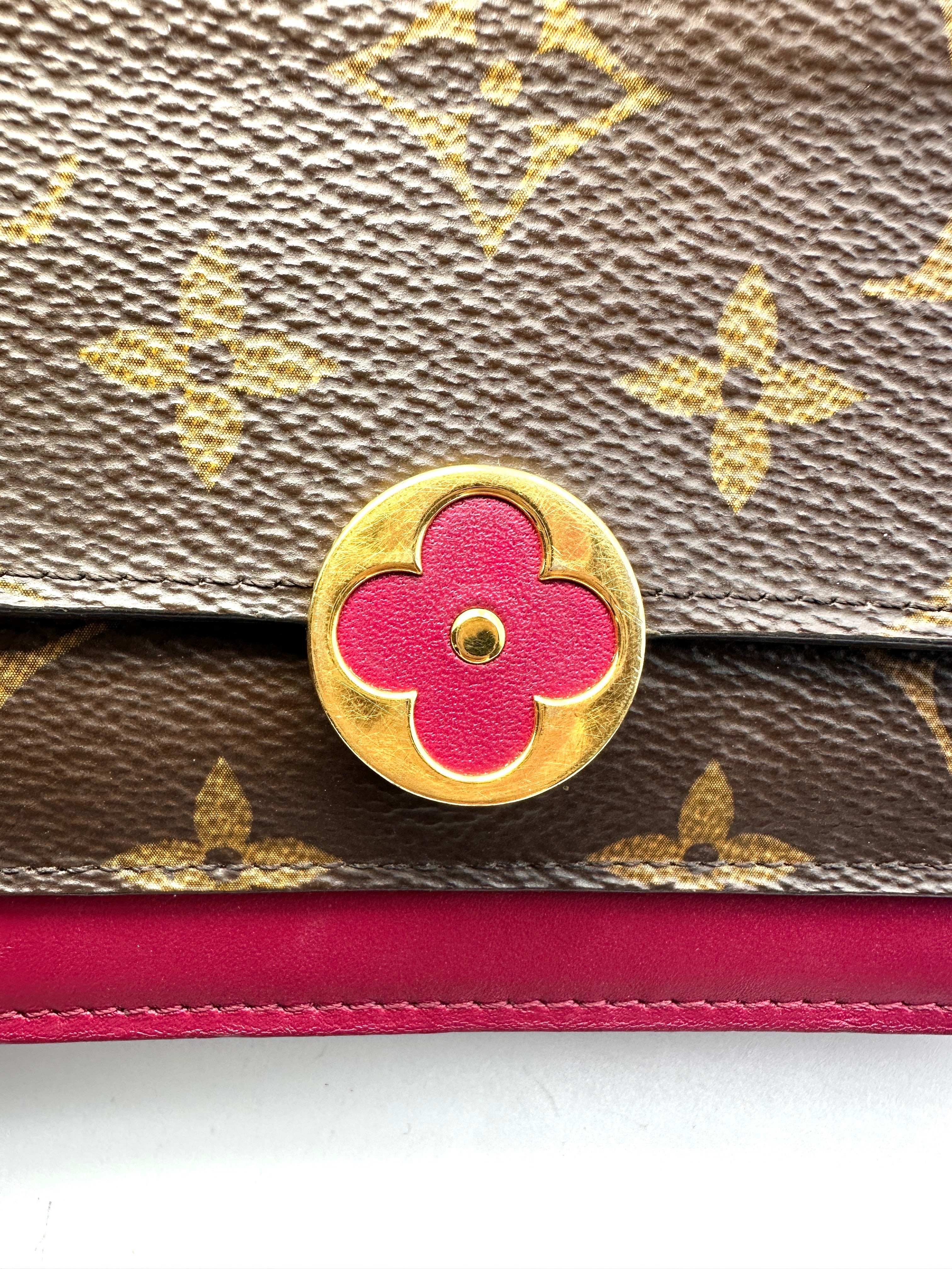 Louis Vuitton Monogram Flore Chain Wallet Bag LV1576