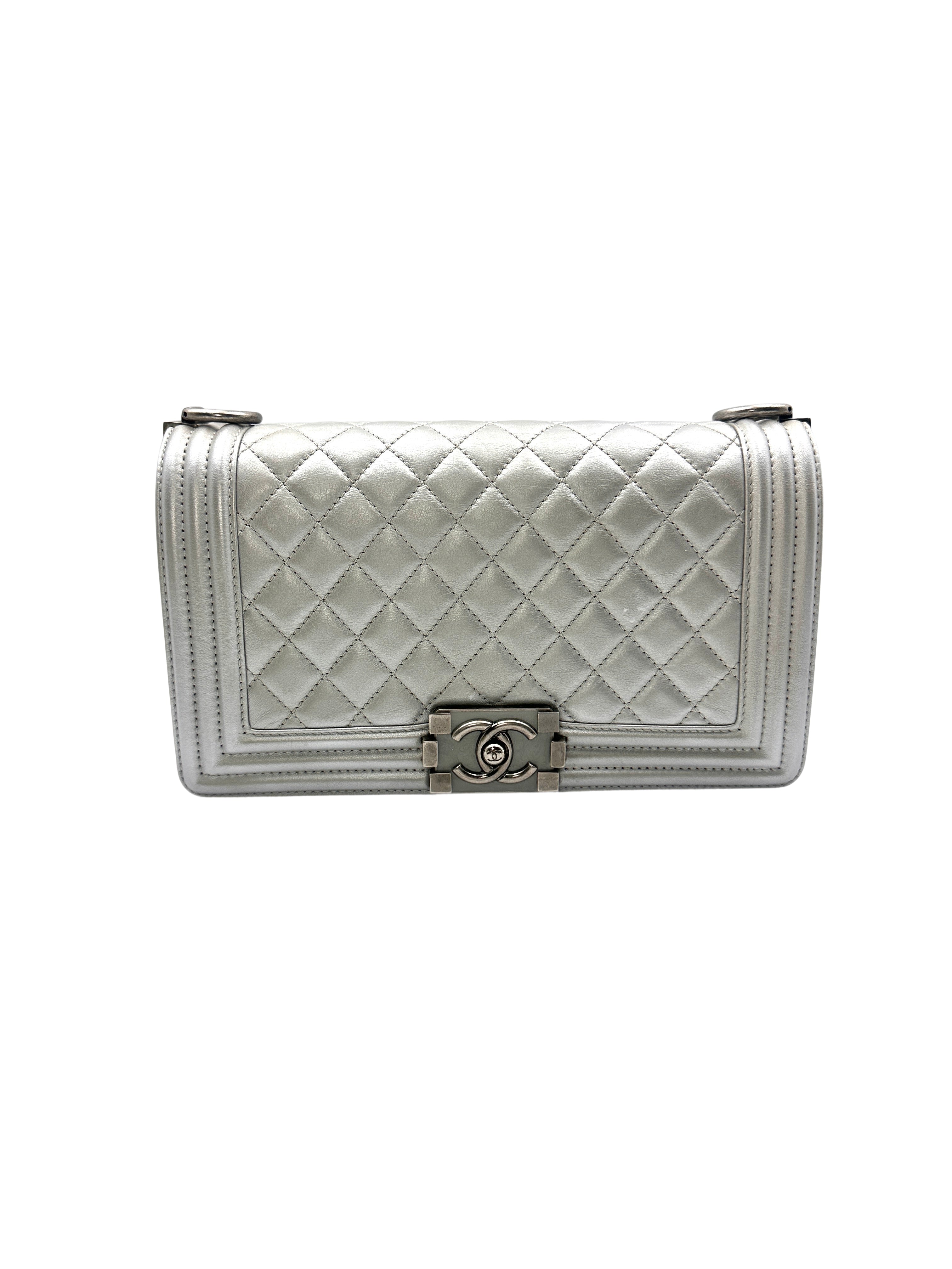 Chanel Metallic Quilled Leather Medium Boy Flap Bag(20***50) CC1093