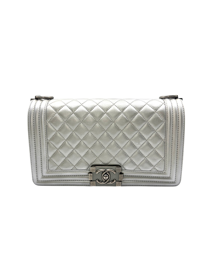 Chanel Metallic Quilled Leather Medium Boy Flap Bag(20***50) CC1093
