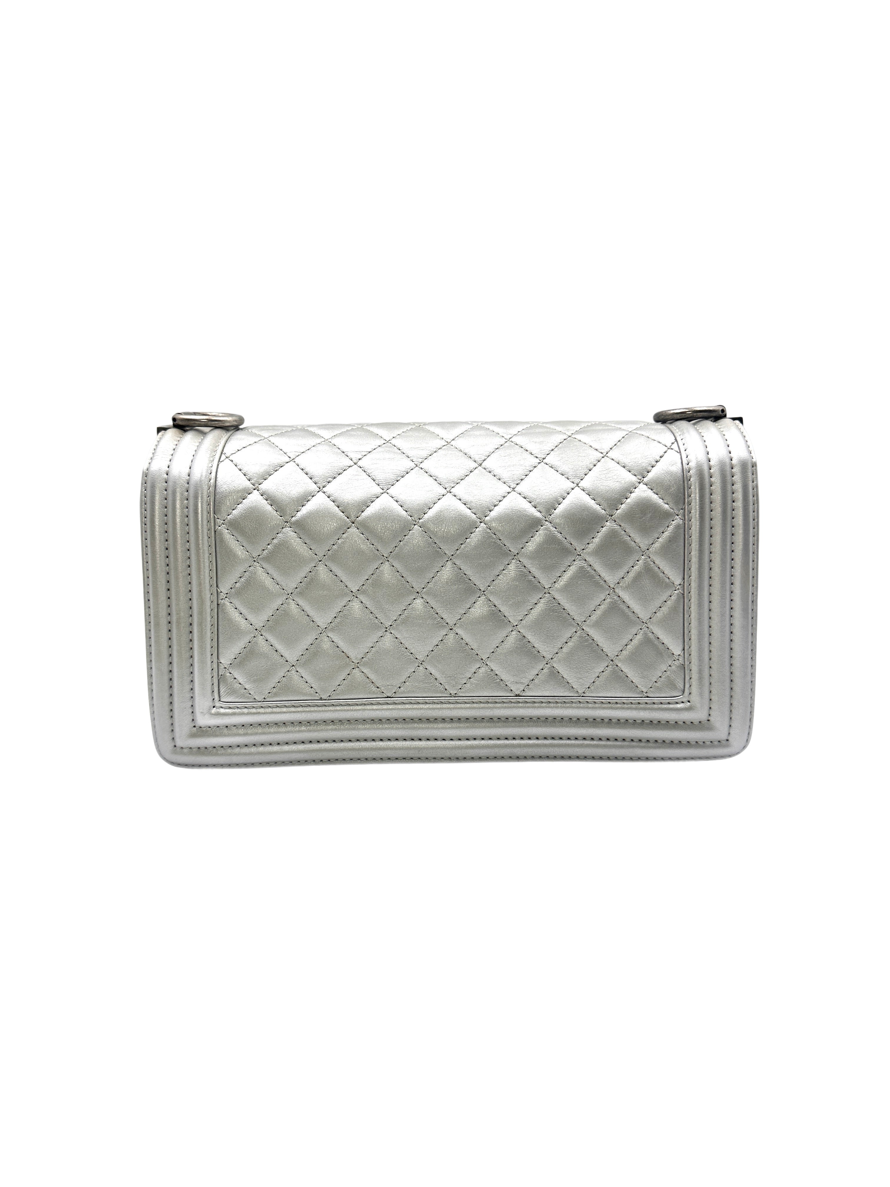 Chanel Metallic Quilled Leather Medium Boy Flap Bag(20***50) CC1093