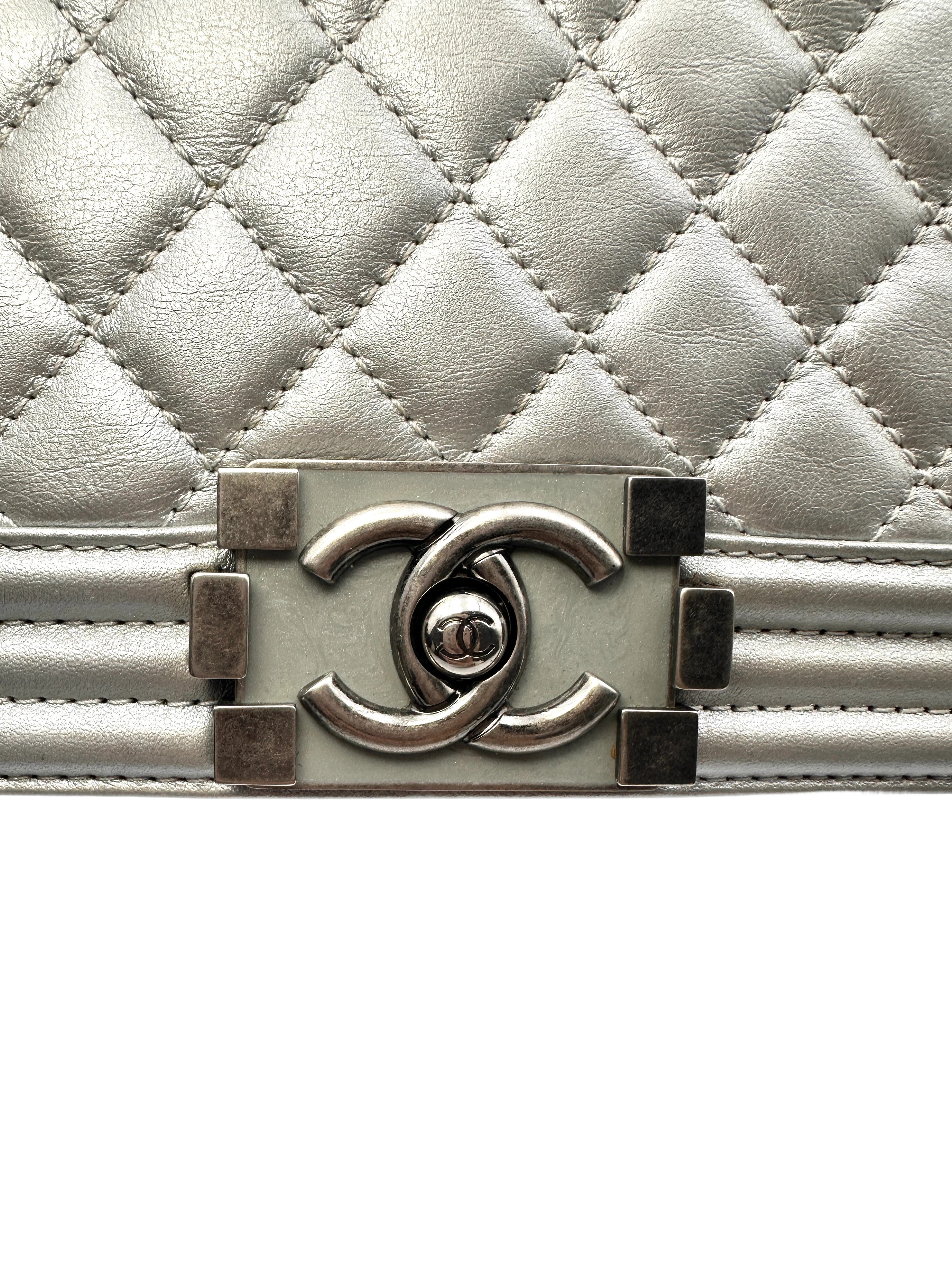 Chanel Metallic Quilled Leather Medium Boy Flap Bag(20***50) CC1093
