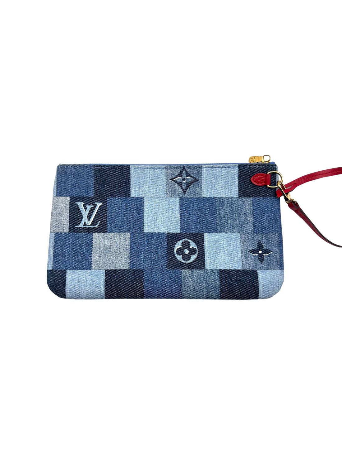 Louis Vuitton Never Full MM Patchwork Monogram Denim Medium Shoulder Bag Blue LV1575