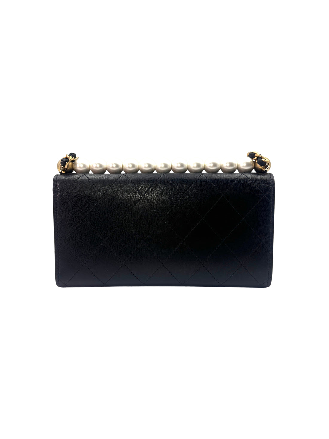 Chanel Chic Pearl Top Handle Wallet on Chain Black Shoulder Bag(29***05) CC1105