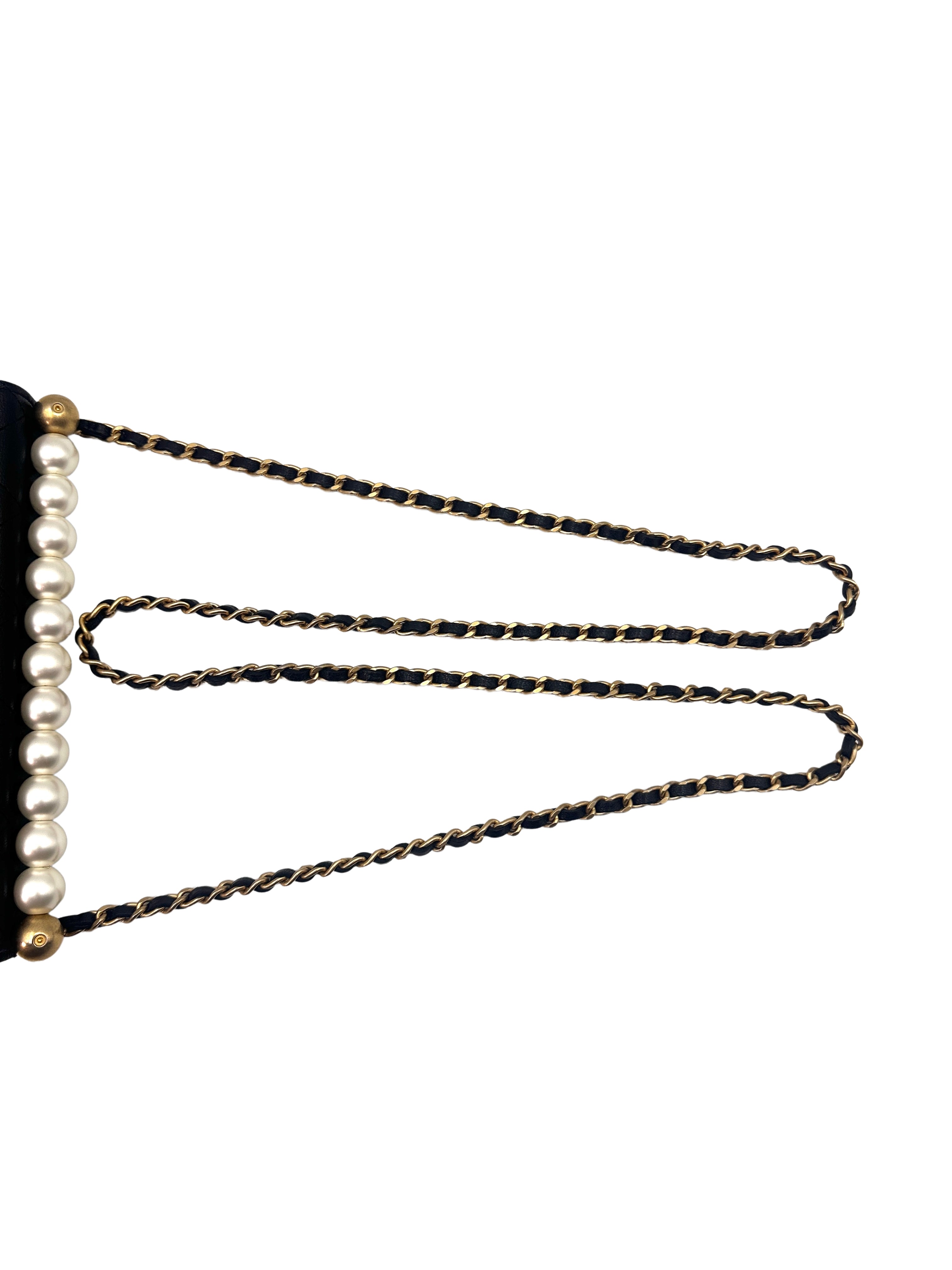 Chanel Chic Pearl Top Handle Wallet on Chain Black Shoulder Bag(29***05) CC1105