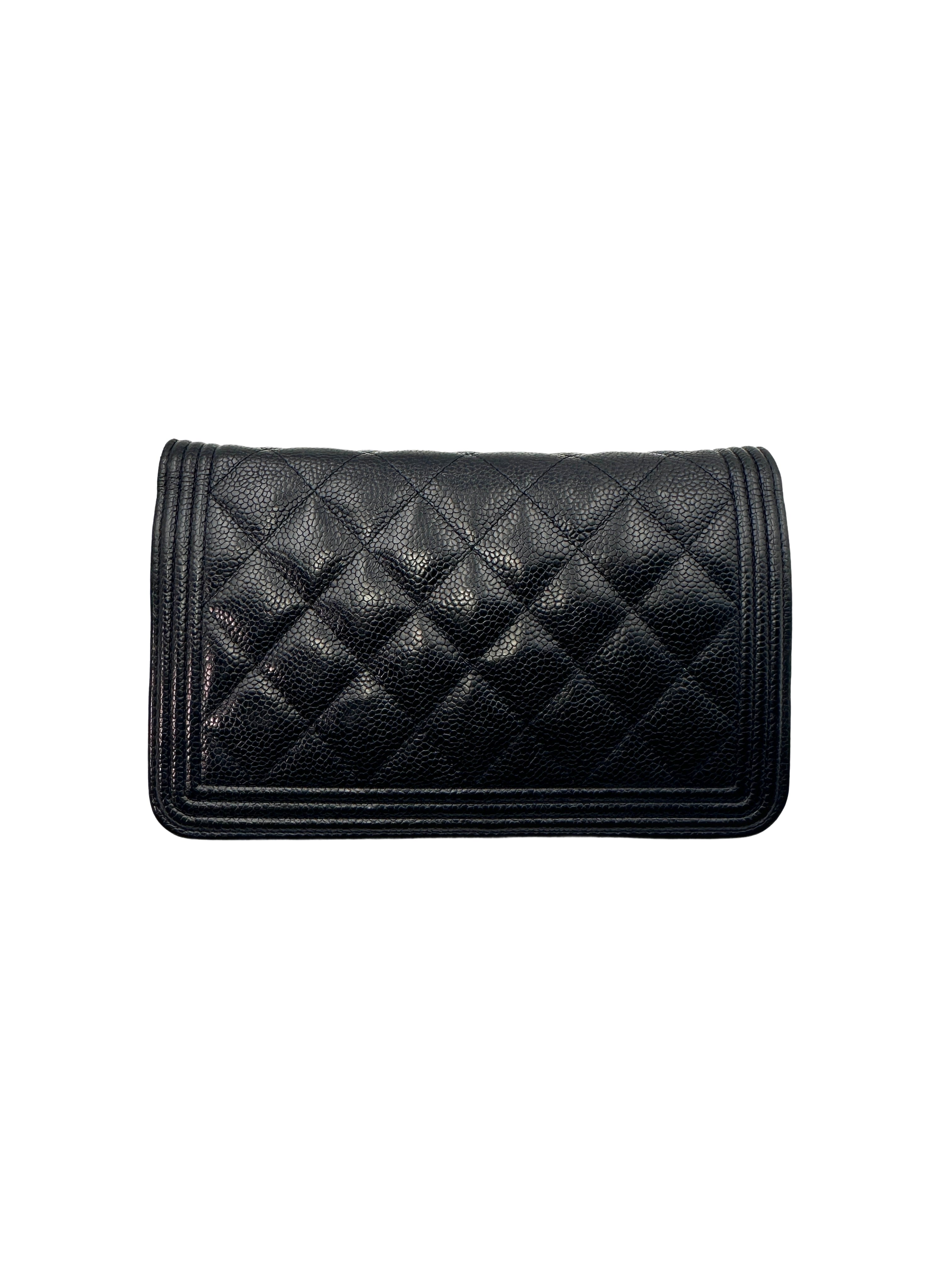 Chanel Boy Wallet on Chain WOC Black Lambskin Gold Hardware(22***89) CC1106