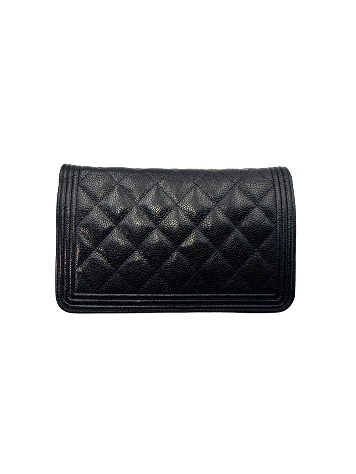 Chanel Boy Wallet on Chain WOC Black Lambskin Gold Hardware(22***89) CC1106