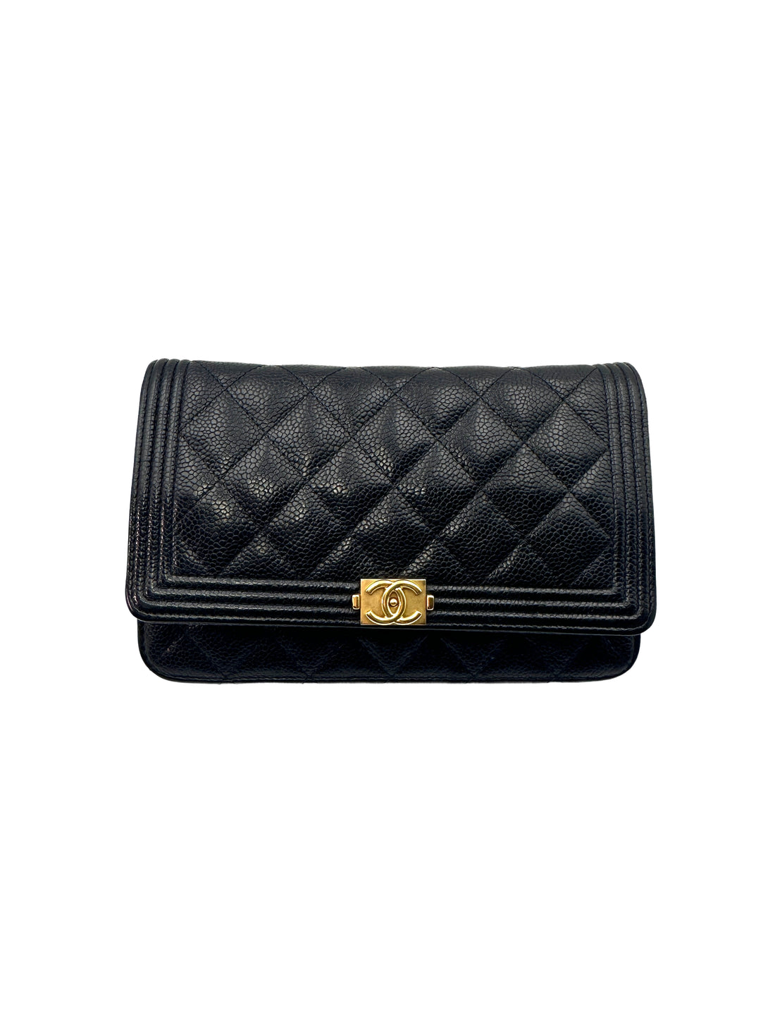 Chanel Boy Wallet on Chain WOC Black Lambskin Gold Hardware(22***89) CC1106