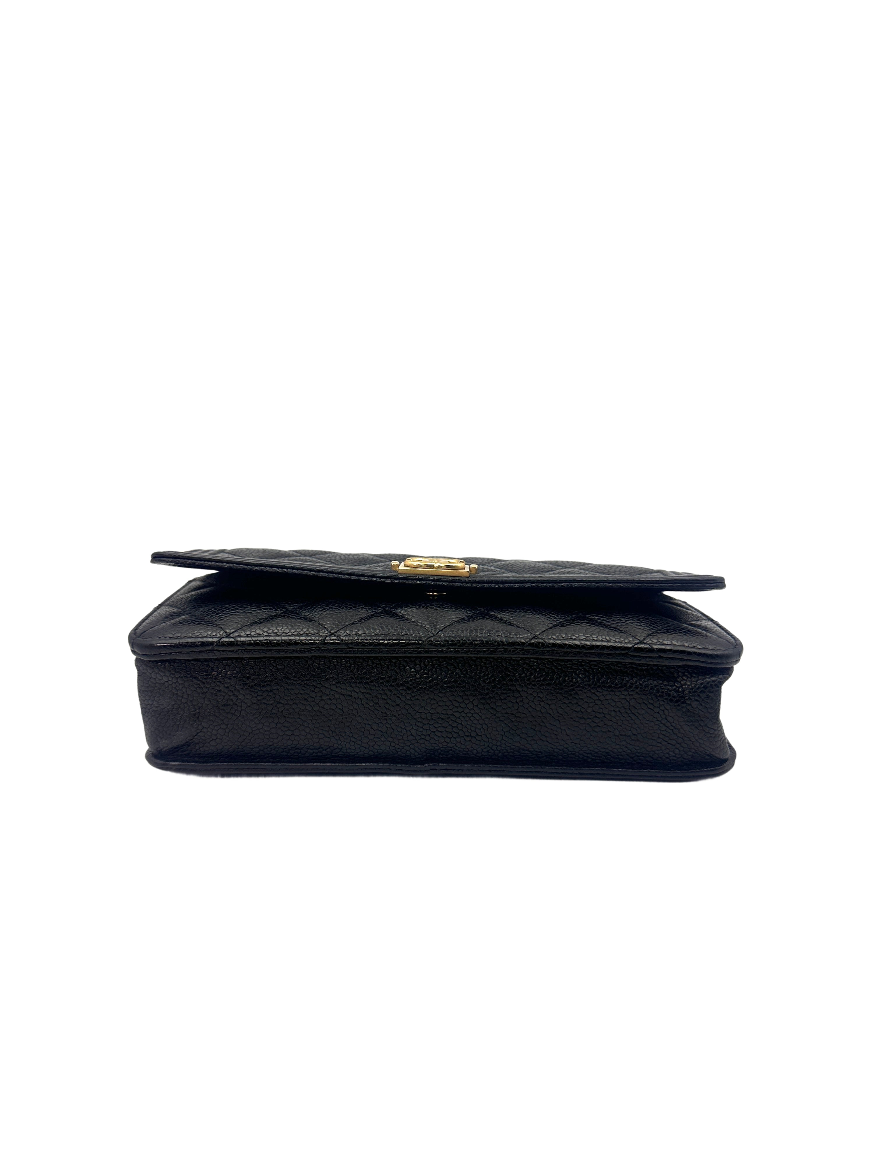 Chanel Boy Wallet on Chain WOC Black Lambskin Gold Hardware(22***89) CC1106