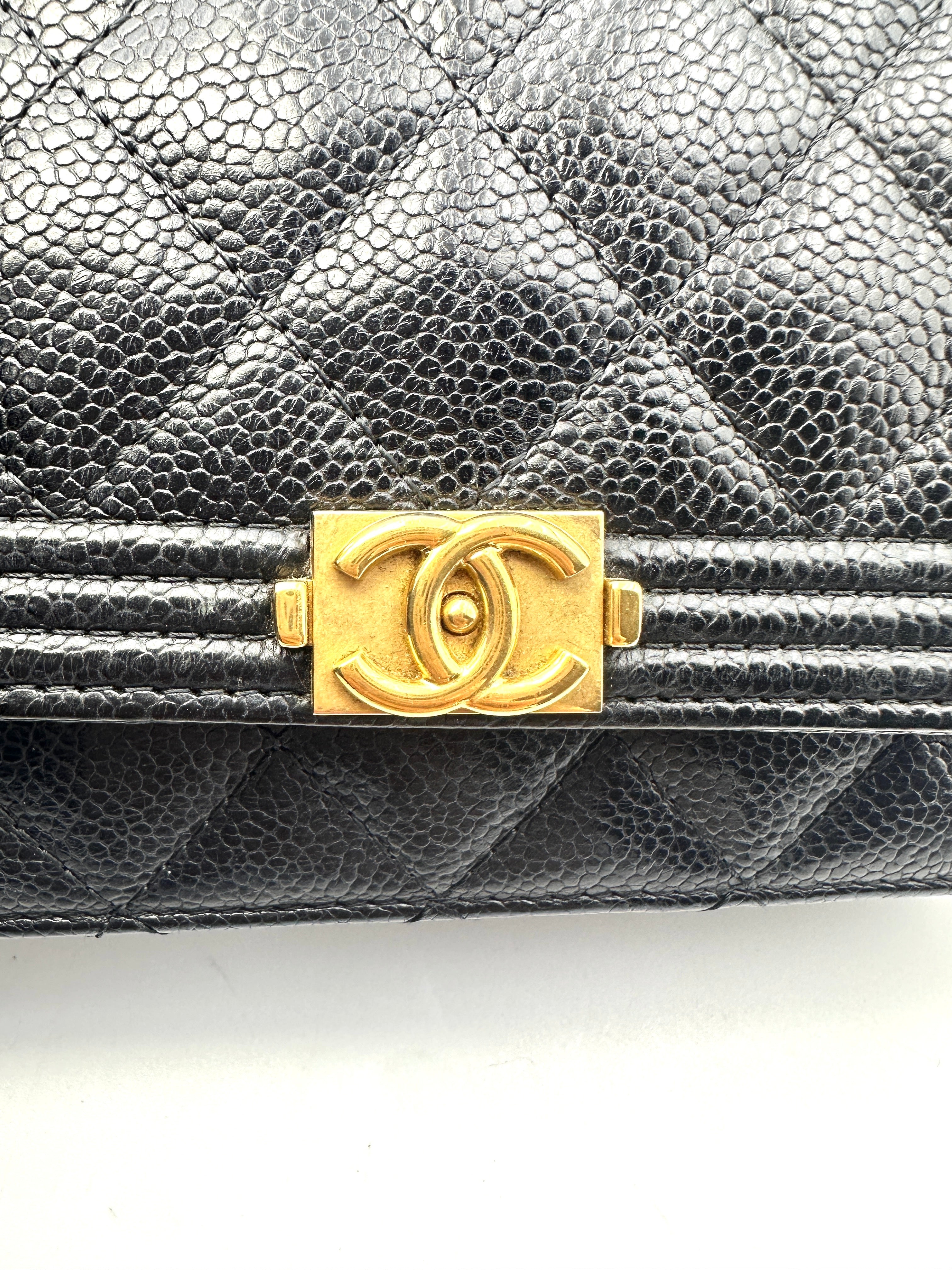 Chanel Boy Wallet on Chain WOC Black Lambskin Gold Hardware(22***89) CC1106