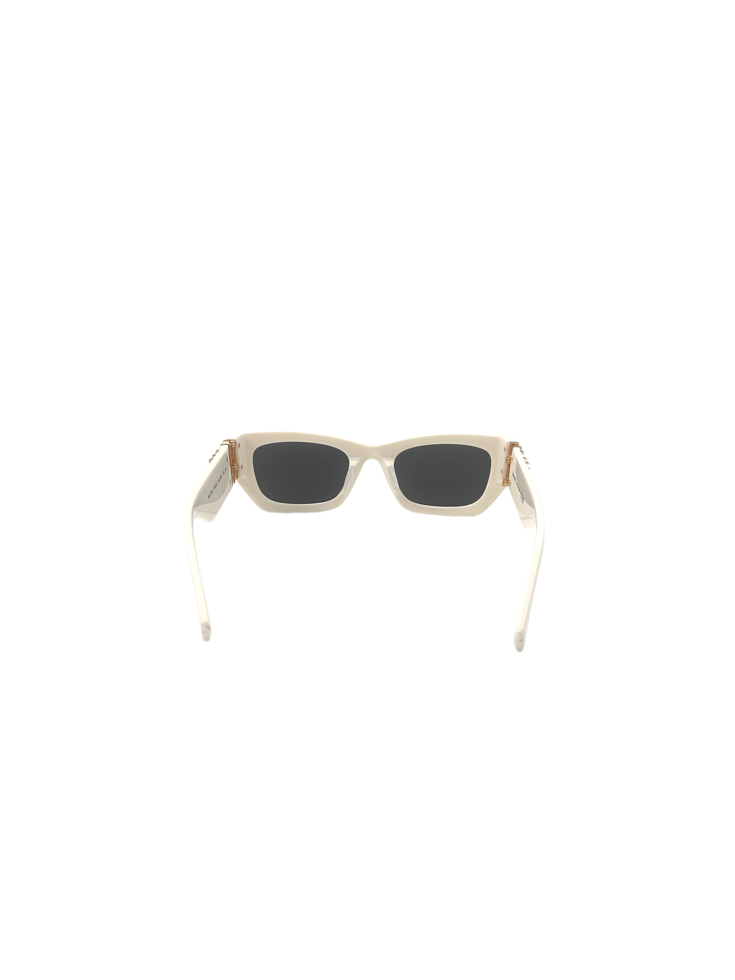 Miu Miu SMU 09W Acetate Rectangle Sunglasses White  MMG05