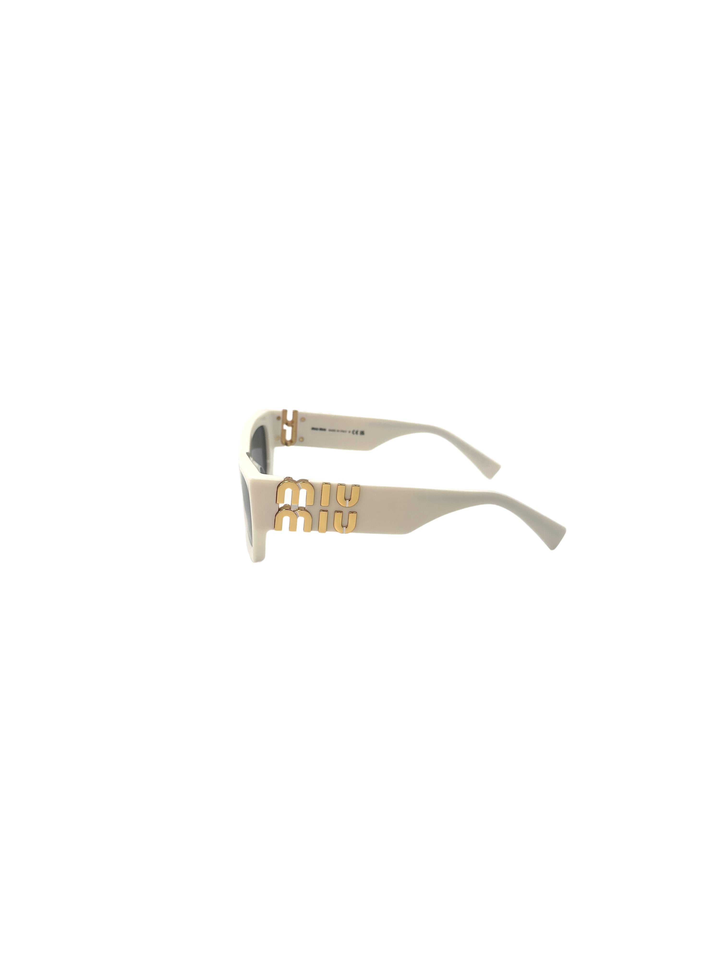 Miu Miu SMU 09W Acetate Rectangle Sunglasses White  MMG05