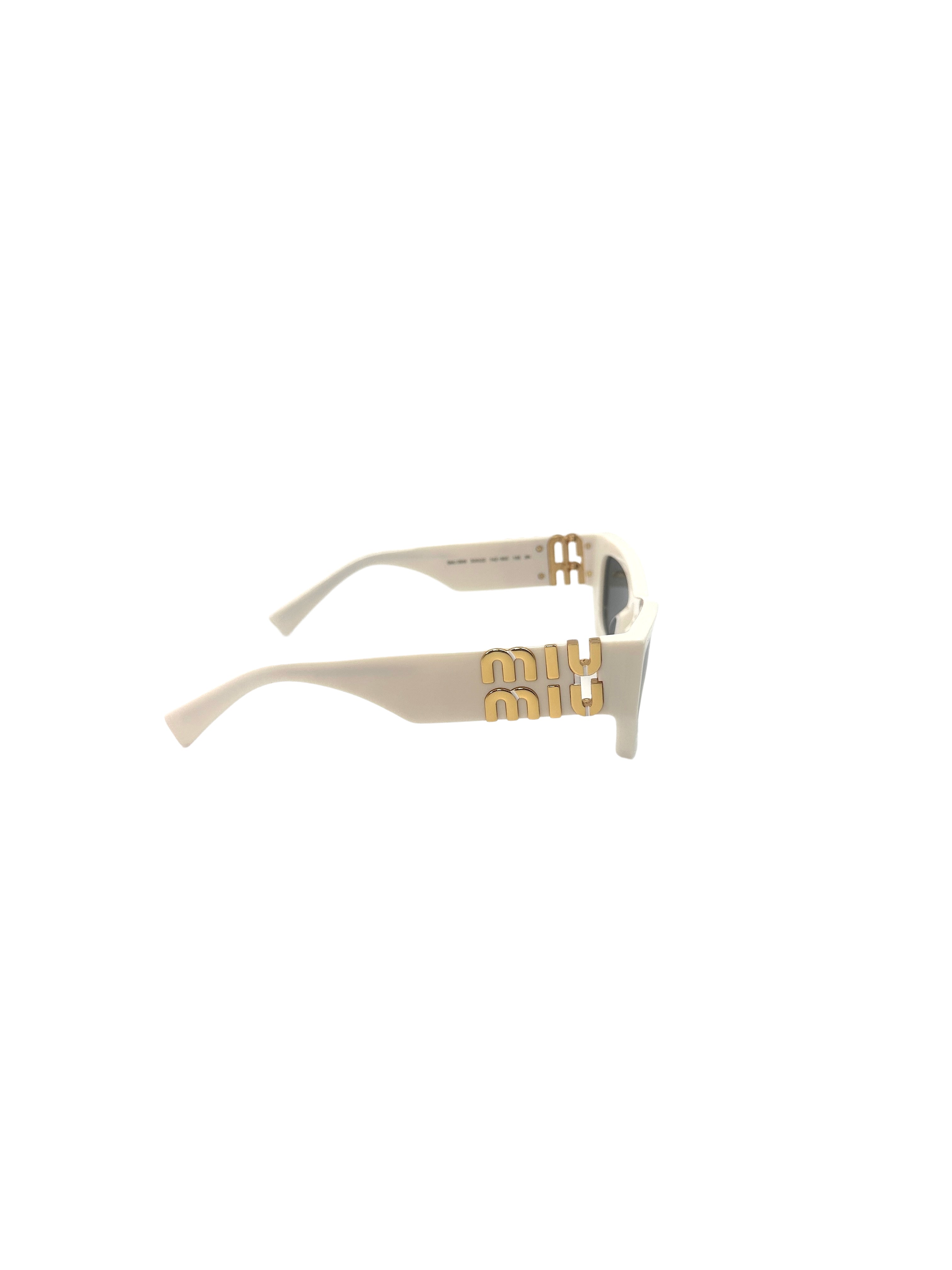 Miu Miu SMU 09W Acetate Rectangle Sunglasses White  MMG05