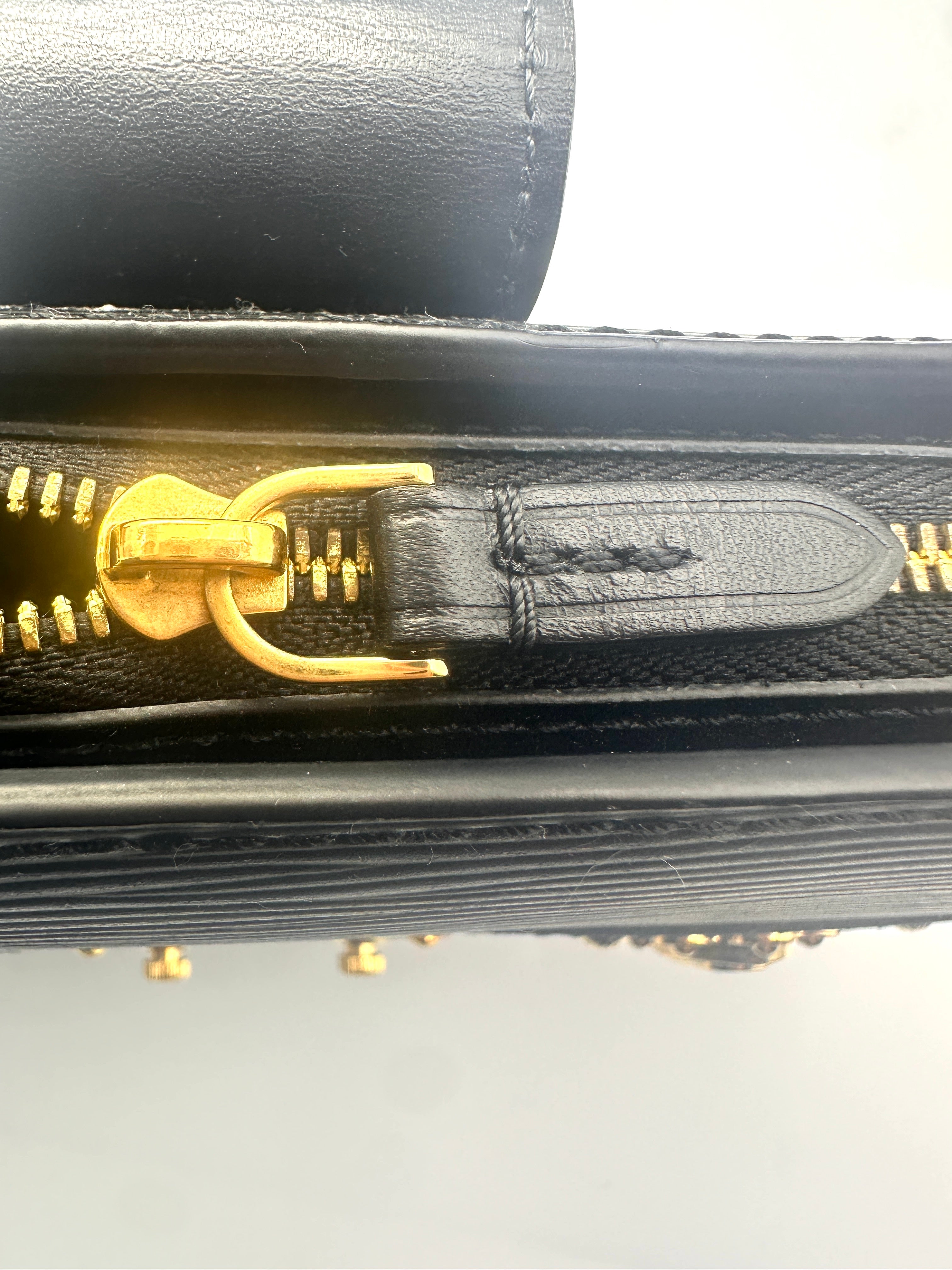 Louis Vuitton Black Epi Leather Trunk Clutch Petite Malle Bag LV1595