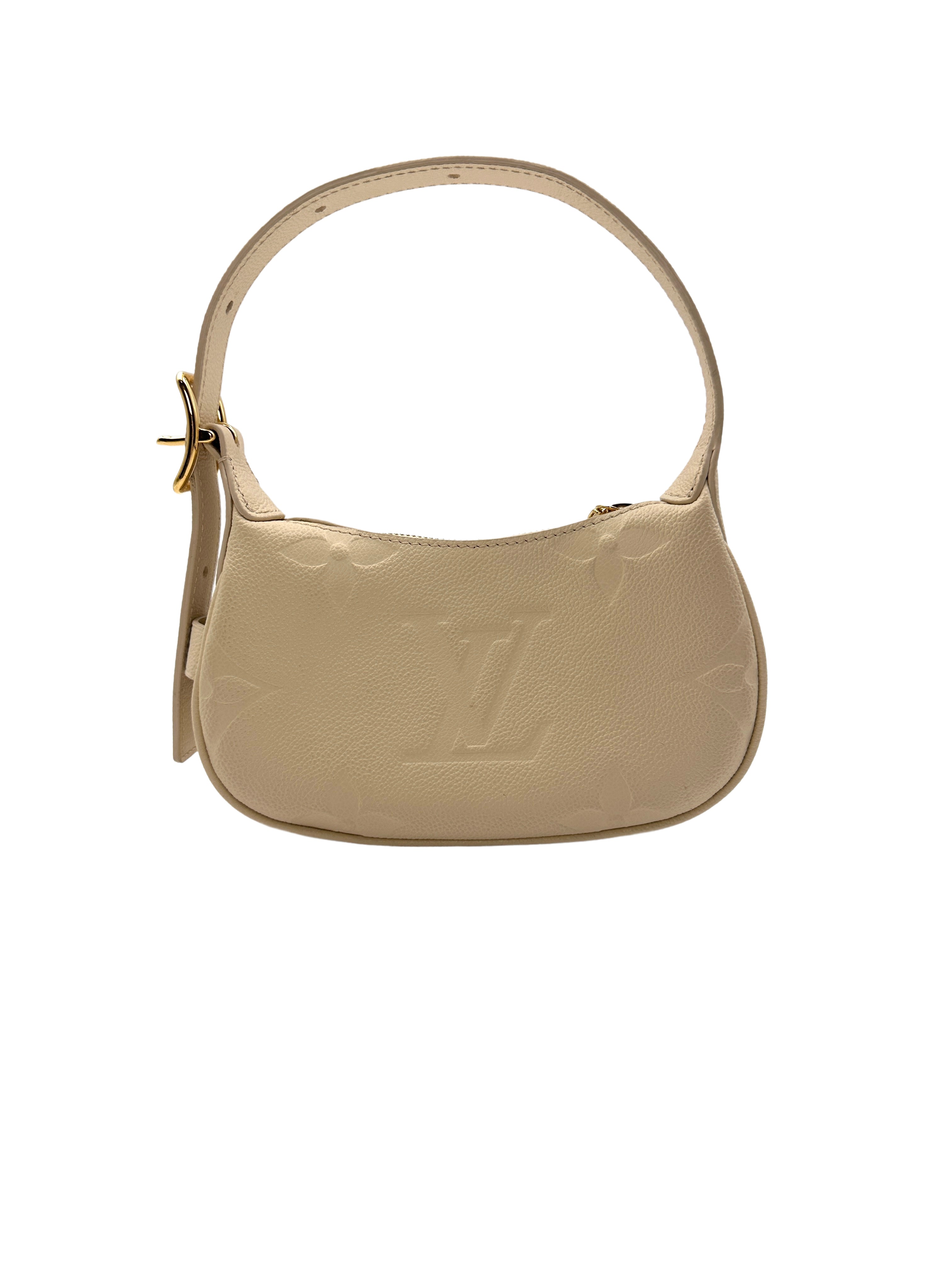 Louis Vuitton Monogram Empreinte Leather Mini Moon Bag Creamy White LV1596