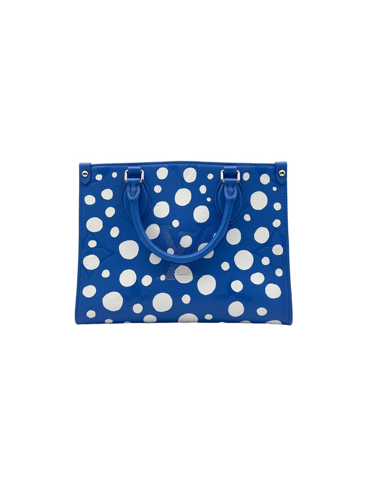 Louis Vuitton Yayoi Kusama Empreinte Monogram Giant OnTheGo PM Tote Bag Blue & White LV1599