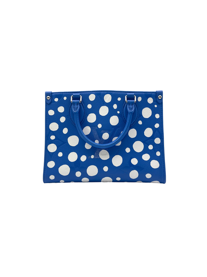 Louis Vuitton Yayoi Kusama Empreinte Monogram Giant OnTheGo PM Tote Bag Blue & White LV1599