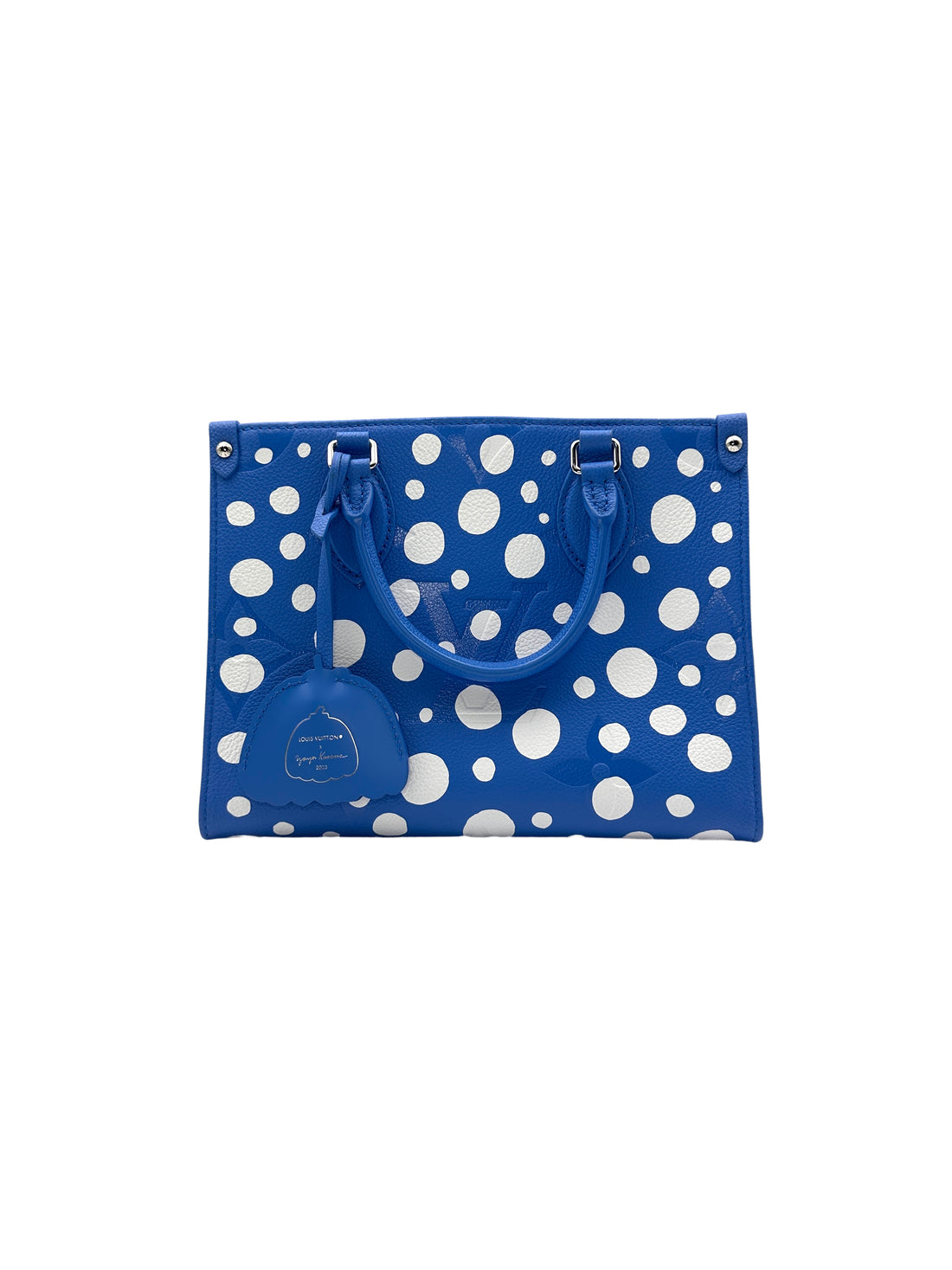 Louis Vuitton Yayoi Kusama Empreinte Monogram Giant OnTheGo PM Tote Bag Blue & White LV1599