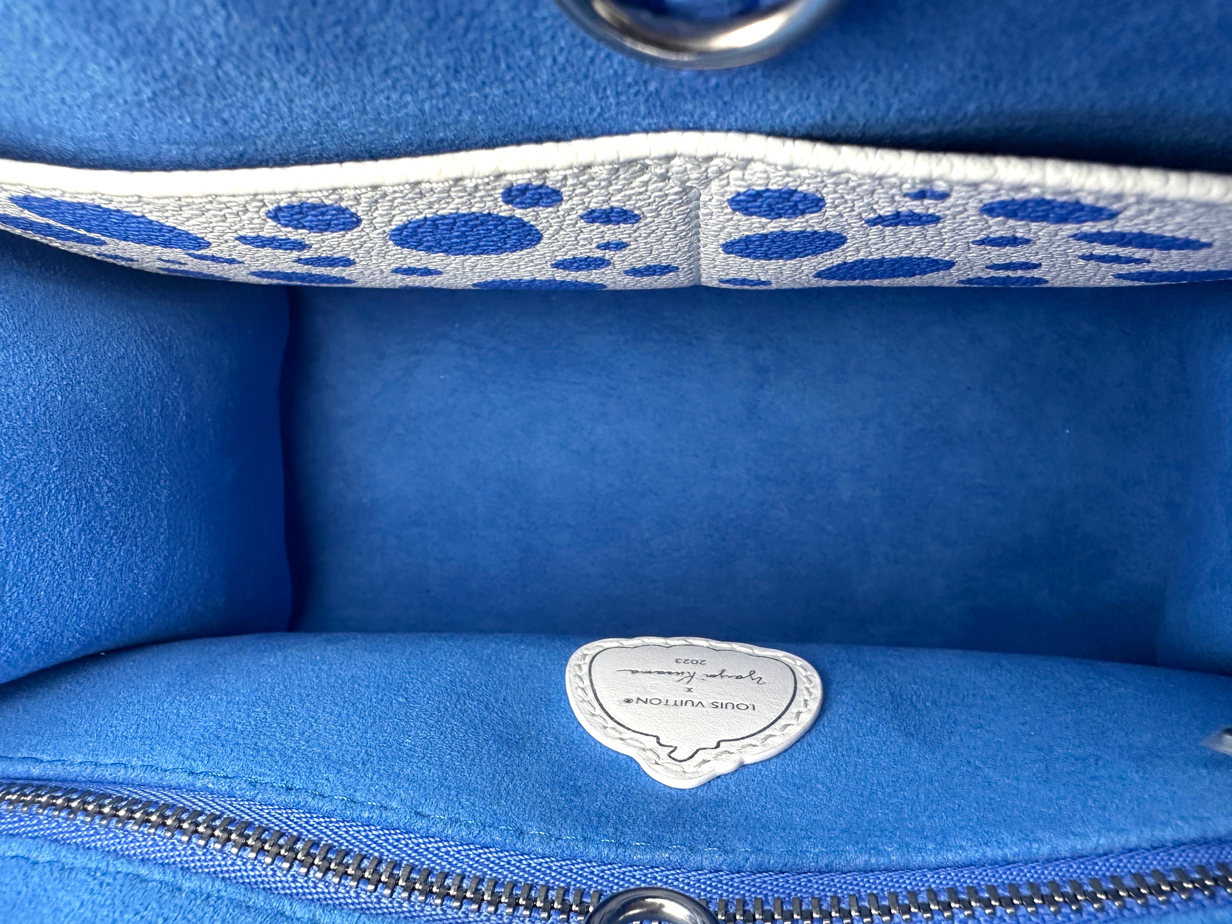 Louis Vuitton Yayoi Kusama Empreinte Monogram Giant OnTheGo PM Tote Bag Blue & White LV1599