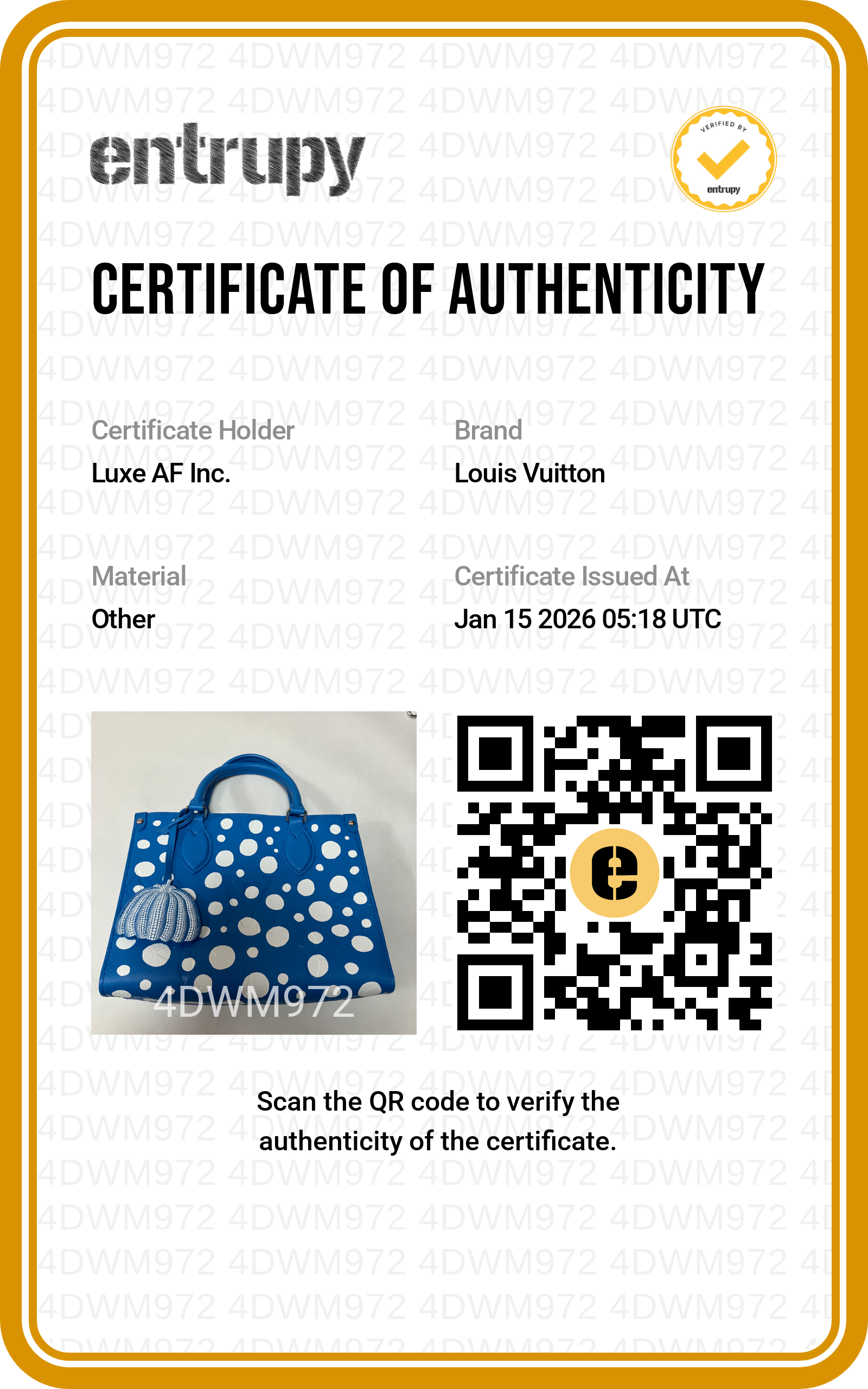 Louis Vuitton Yayoi Kusama Empreinte Monogram Giant OnTheGo PM Tote Bag Blue & White LV1599