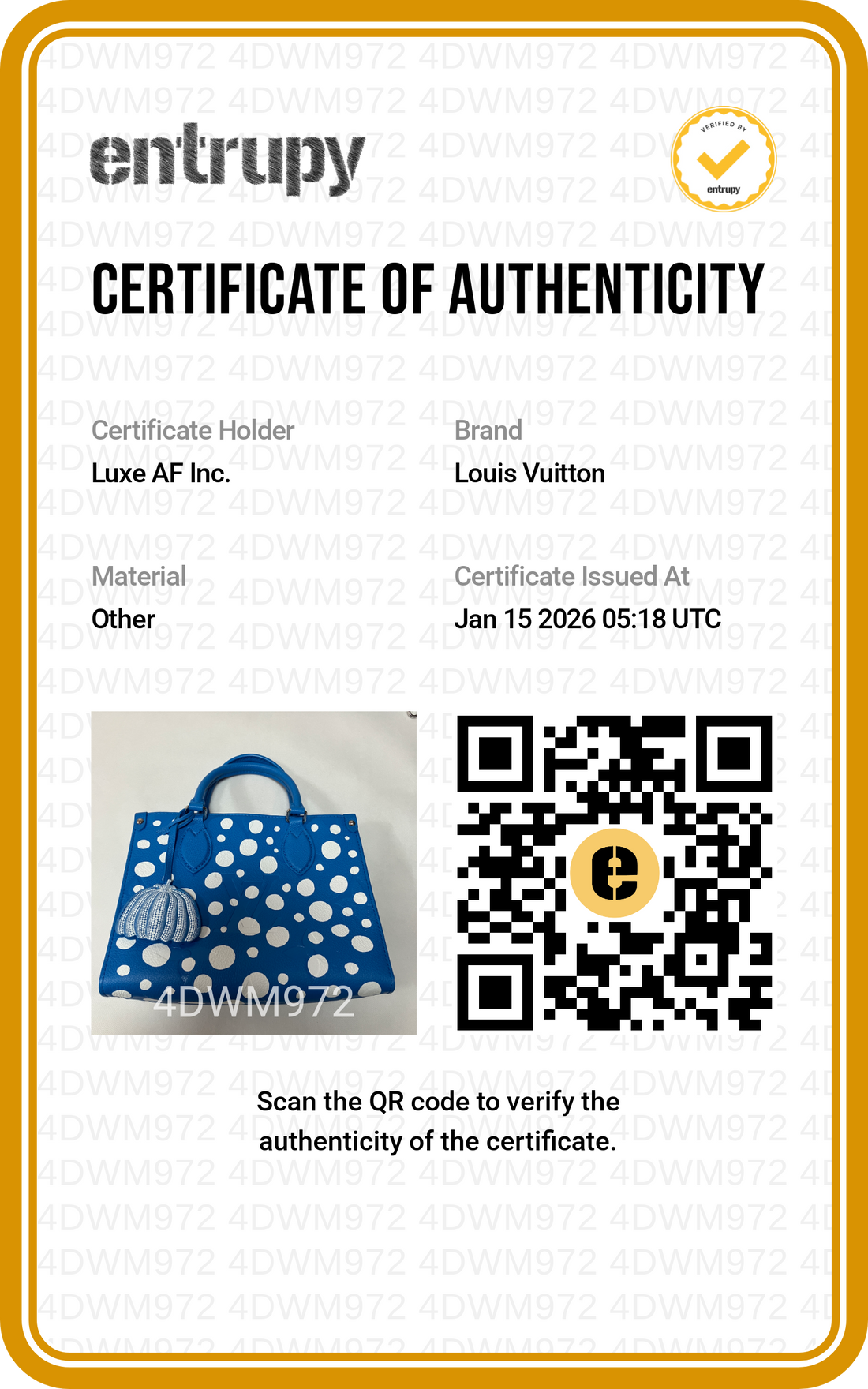 Louis Vuitton Yayoi Kusama Empreinte Monogram Giant OnTheGo PM Tote Bag Blue & White LV1599