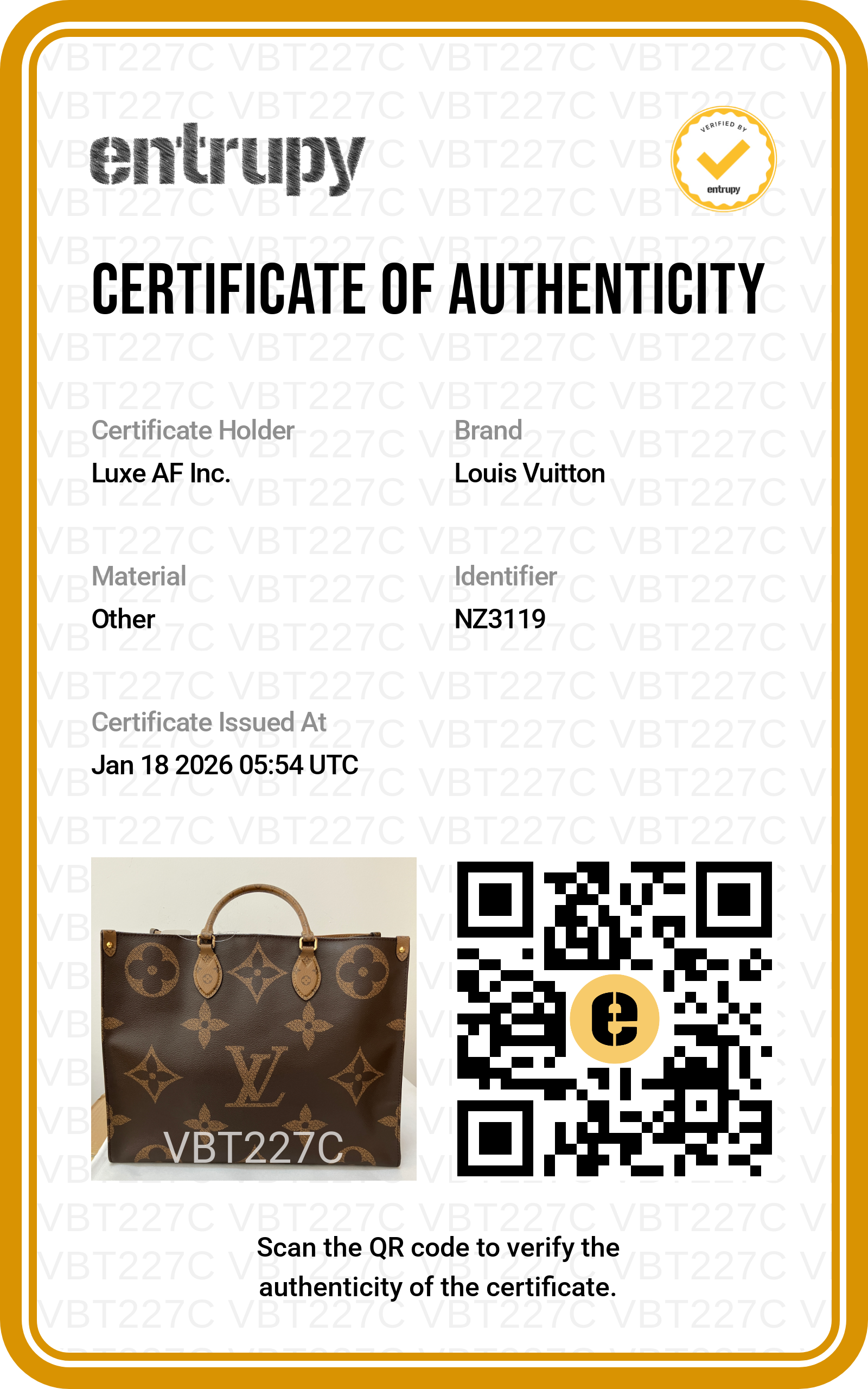 Louis Vuitton OnTheGo GM Brown Monogram Large Size Handbag LV1653