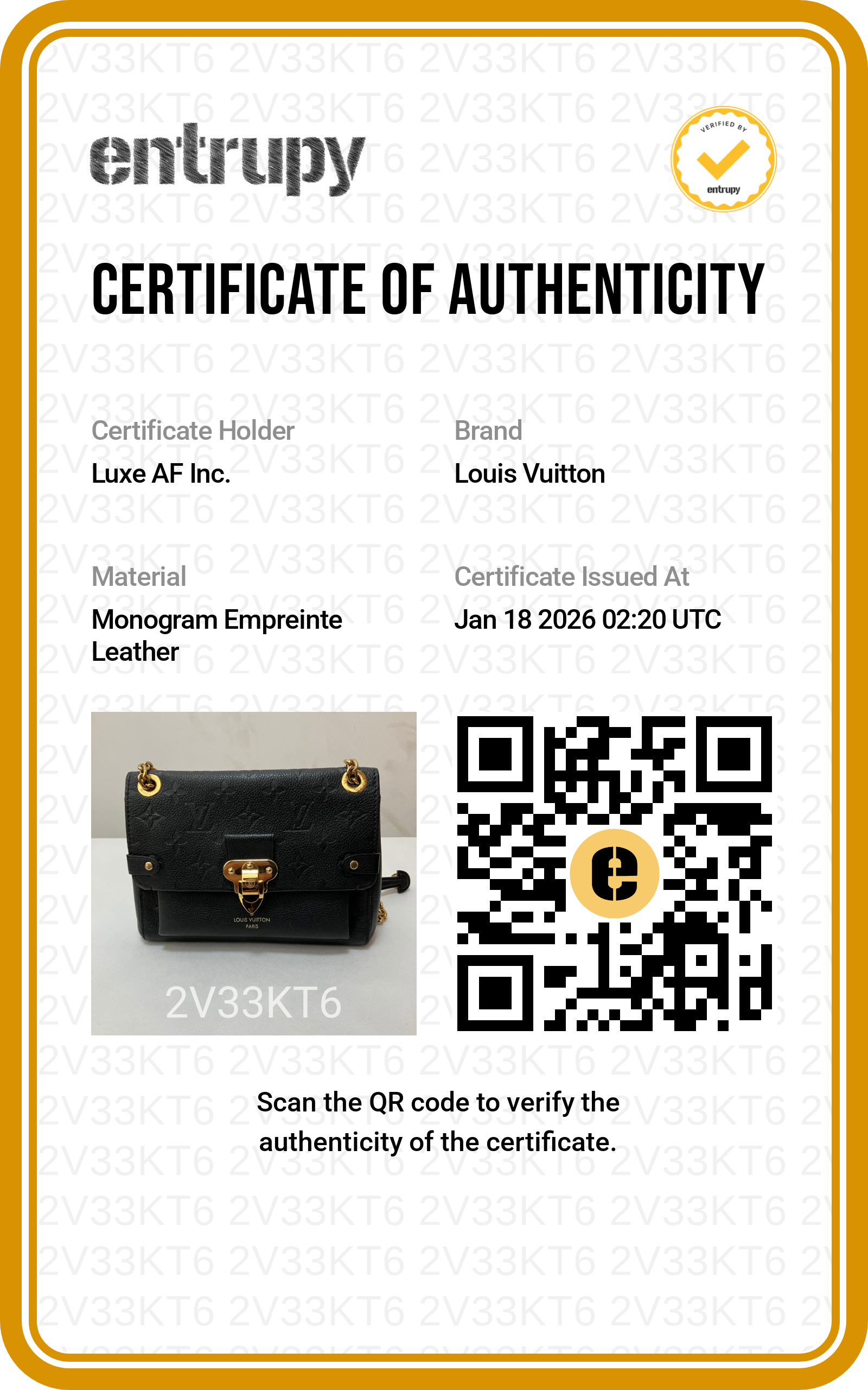 Louis Vuitton Monogram Vavin BB Black Shoulder Bag LV1662