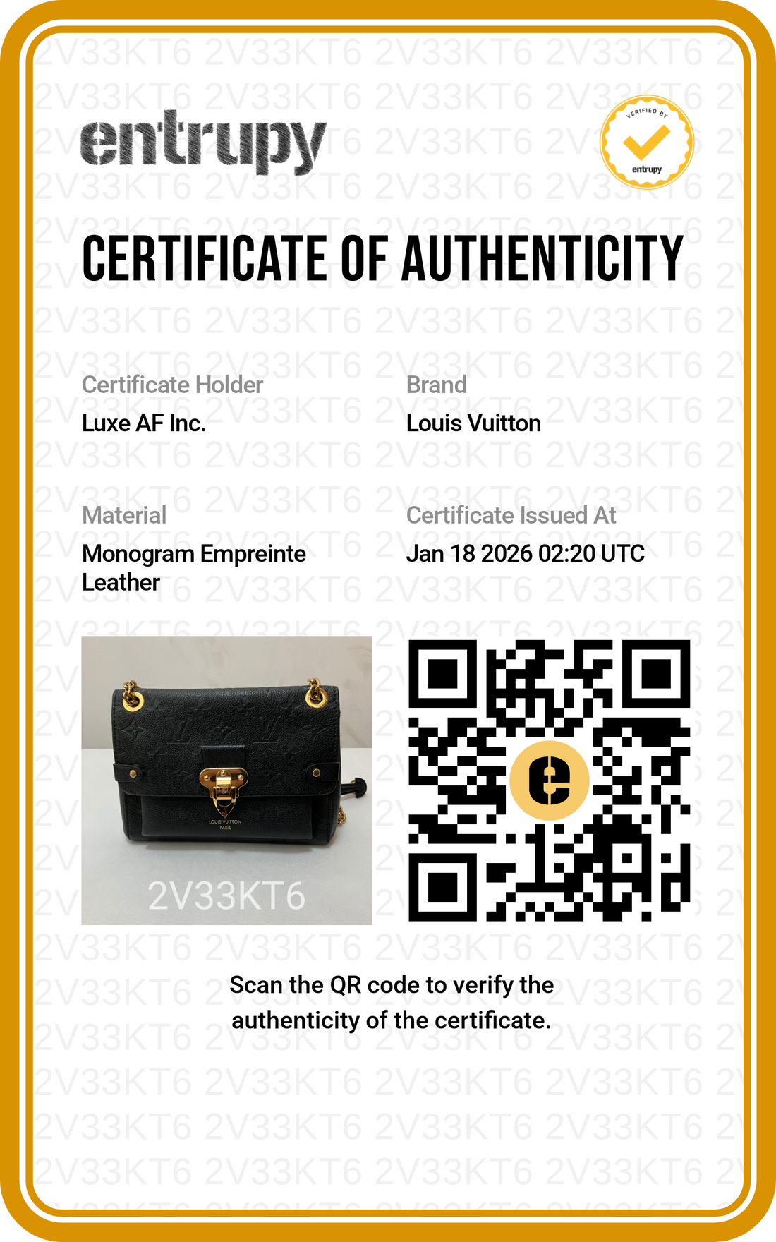 Louis Vuitton Monogram Vavin BB Black Shoulder Bag LV1662