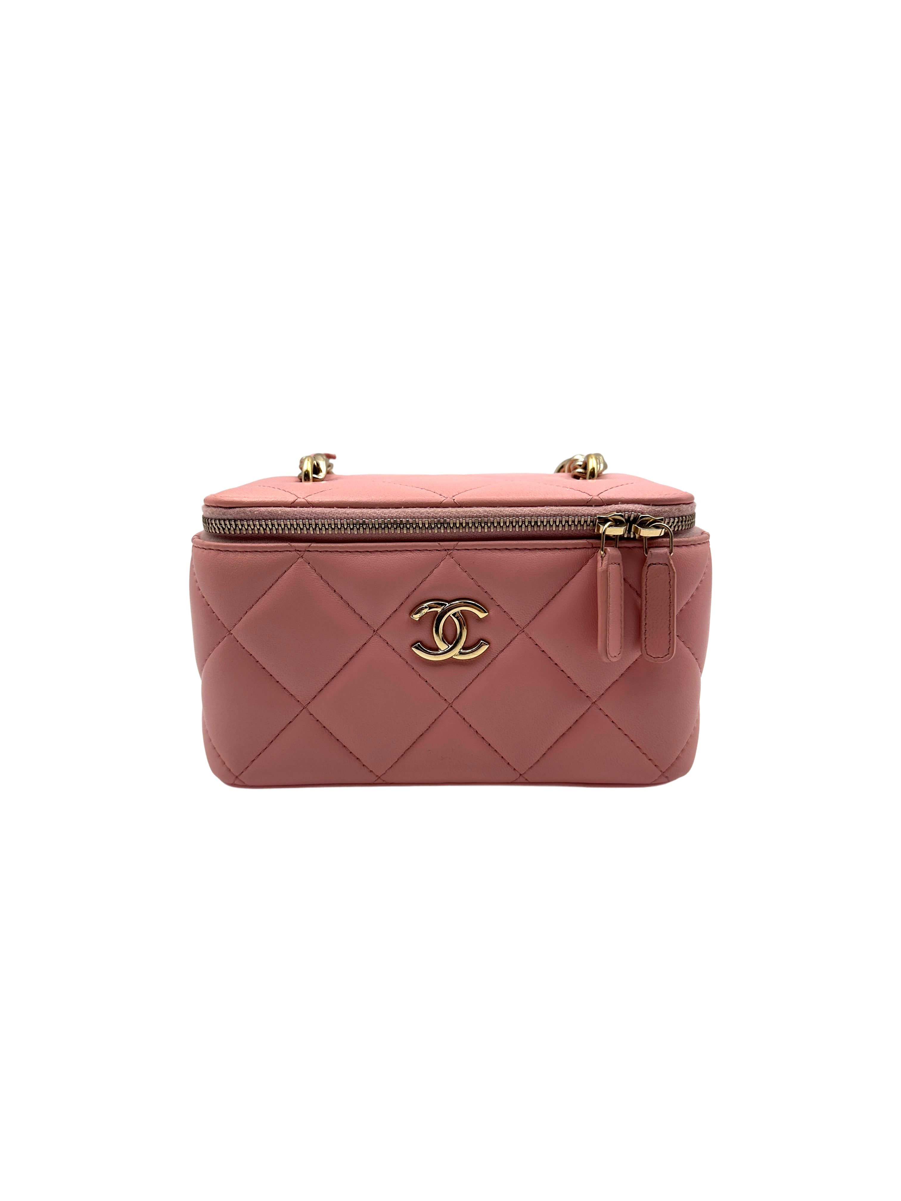 Chanel Pink Lambskin Vanity Case with Chain Bag(31***53) CC1118