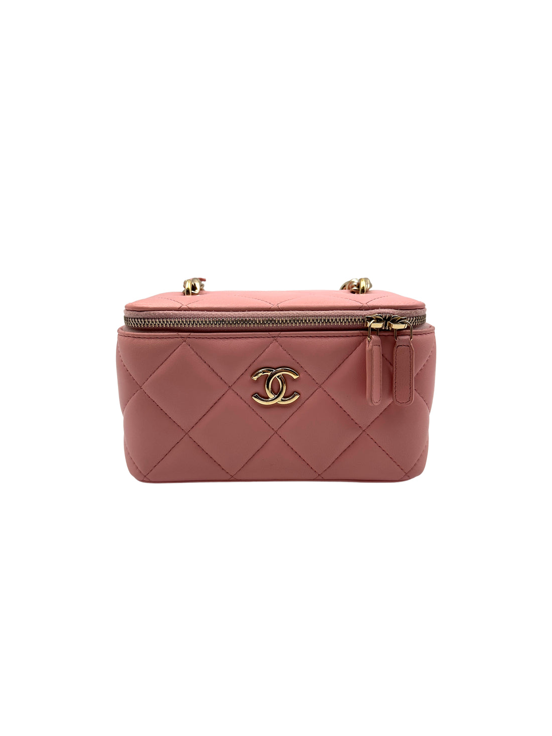 Chanel Pink Lambskin Vanity Case with Chain Bag(31***53) CC1118