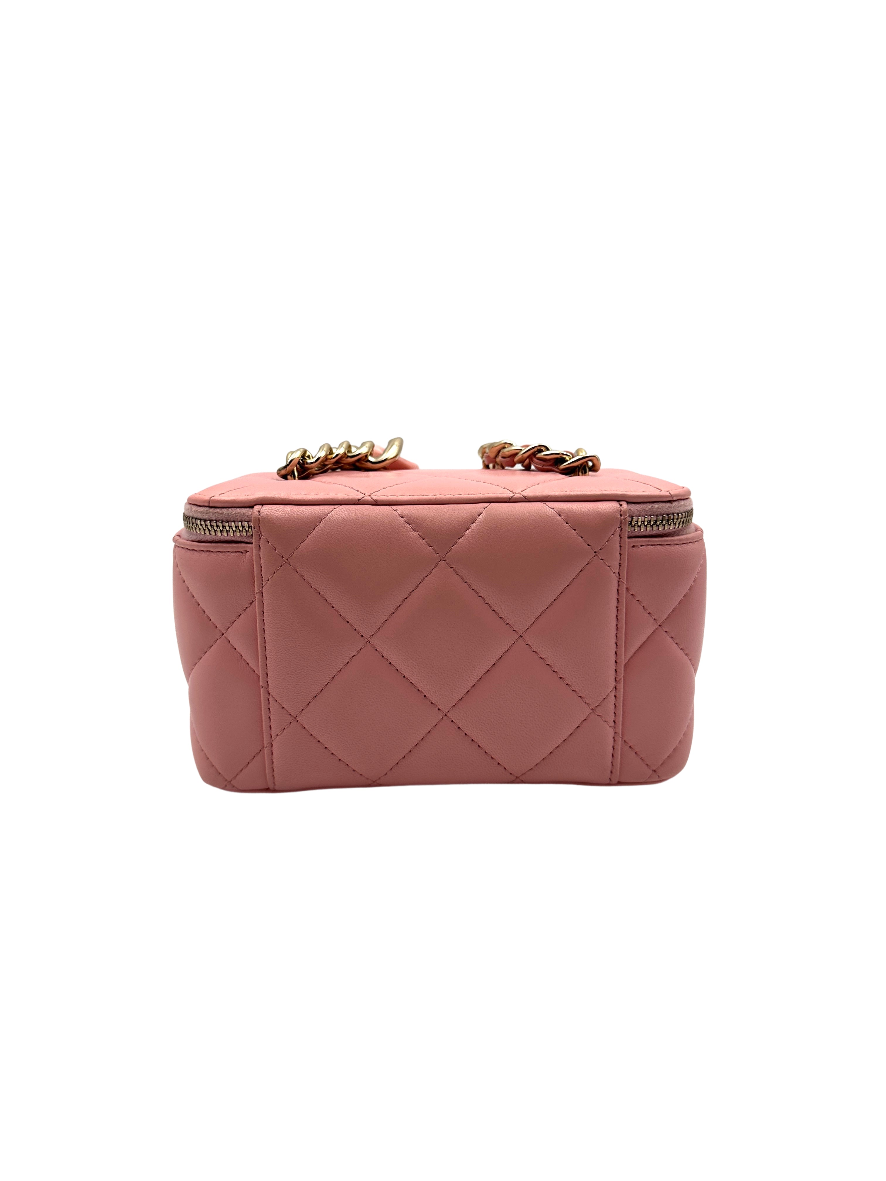 Chanel Pink Lambskin Vanity Case with Chain Bag(31***53) CC1118