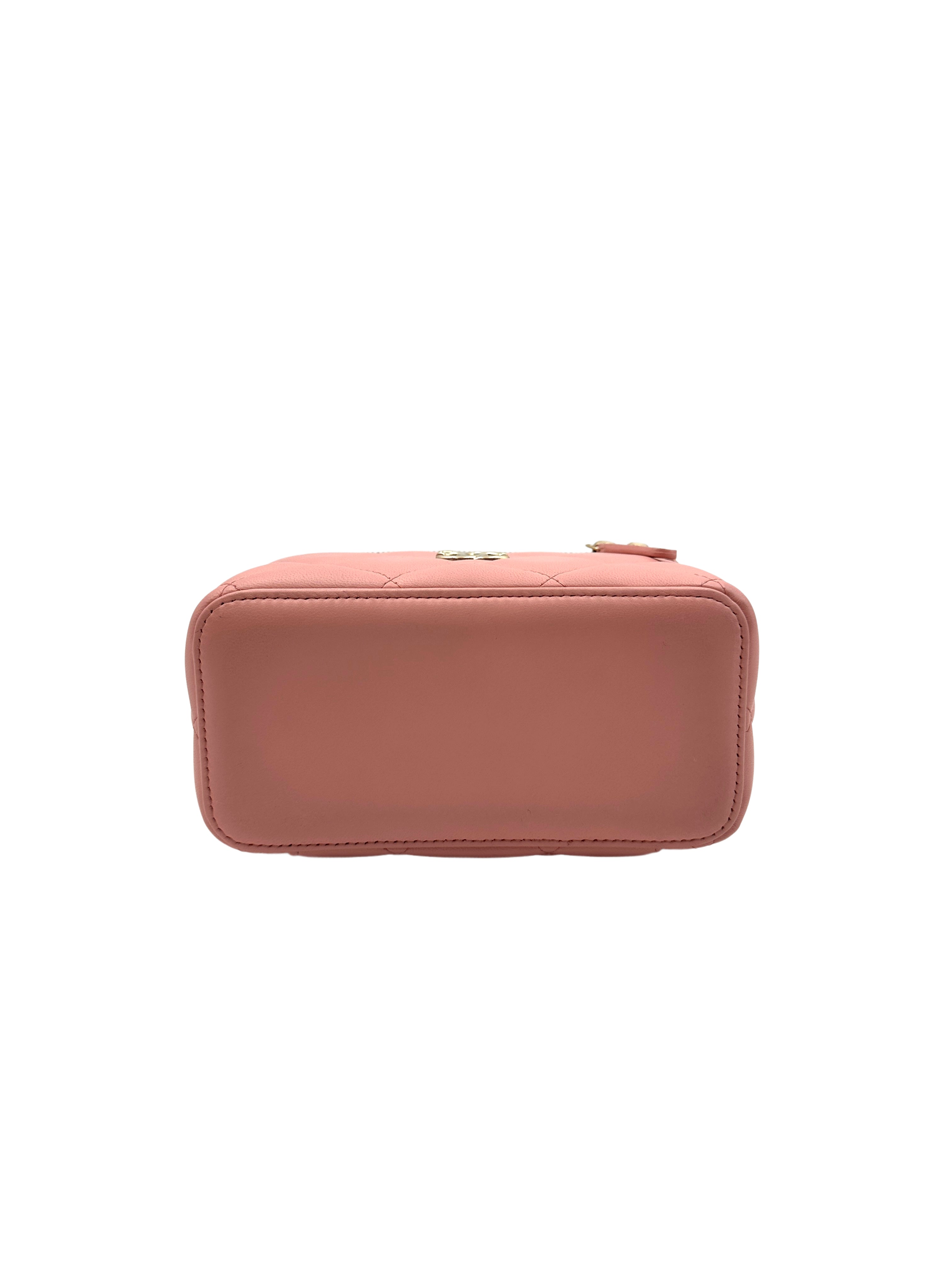 Chanel Pink Lambskin Vanity Case with Chain Bag(31***53) CC1118