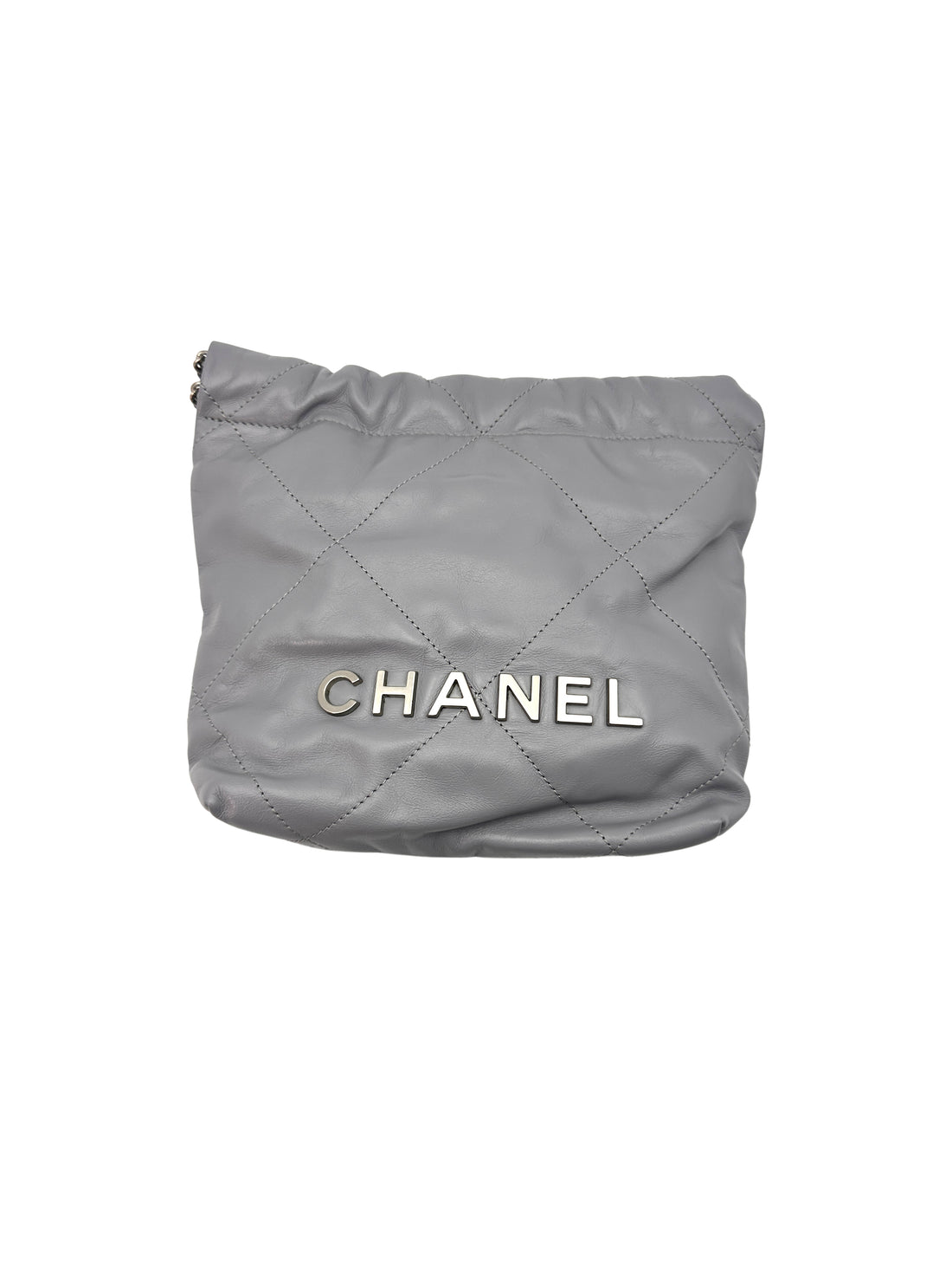 Chanel Grey Quilted Leather Mini 22 Chic Trash Bag (U6***A4) CC1115
