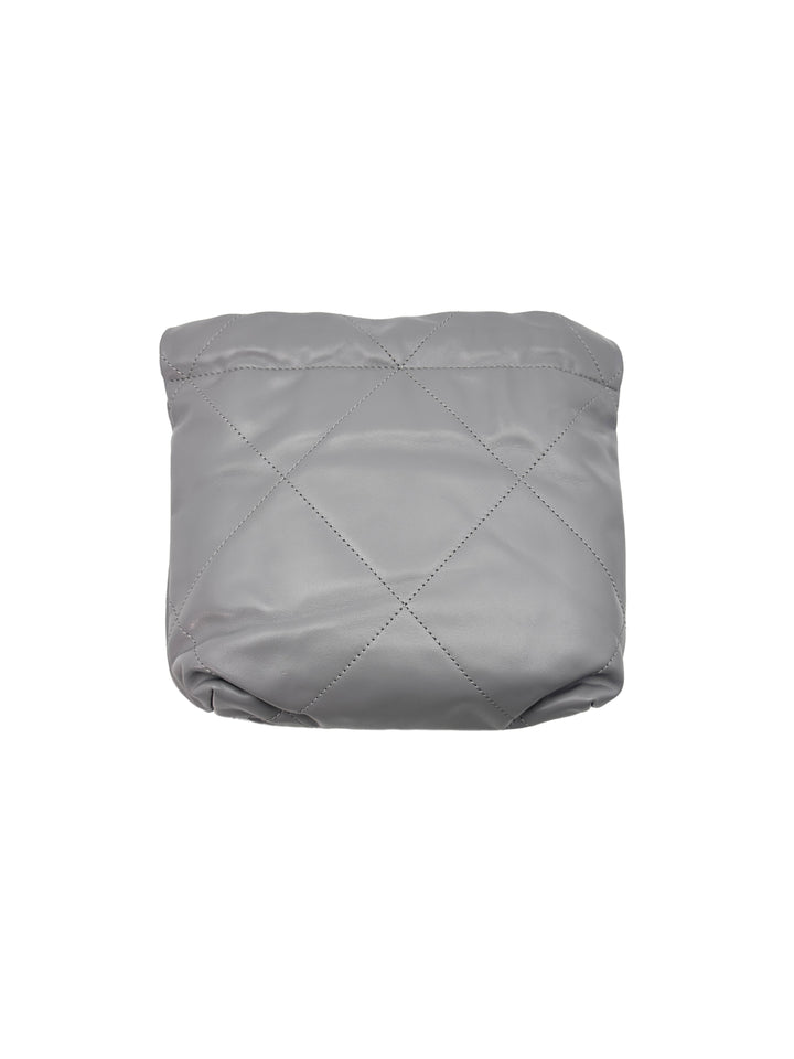 Chanel Grey Quilted Leather Mini 22 Chic Trash Bag (U6***A4) CC1115