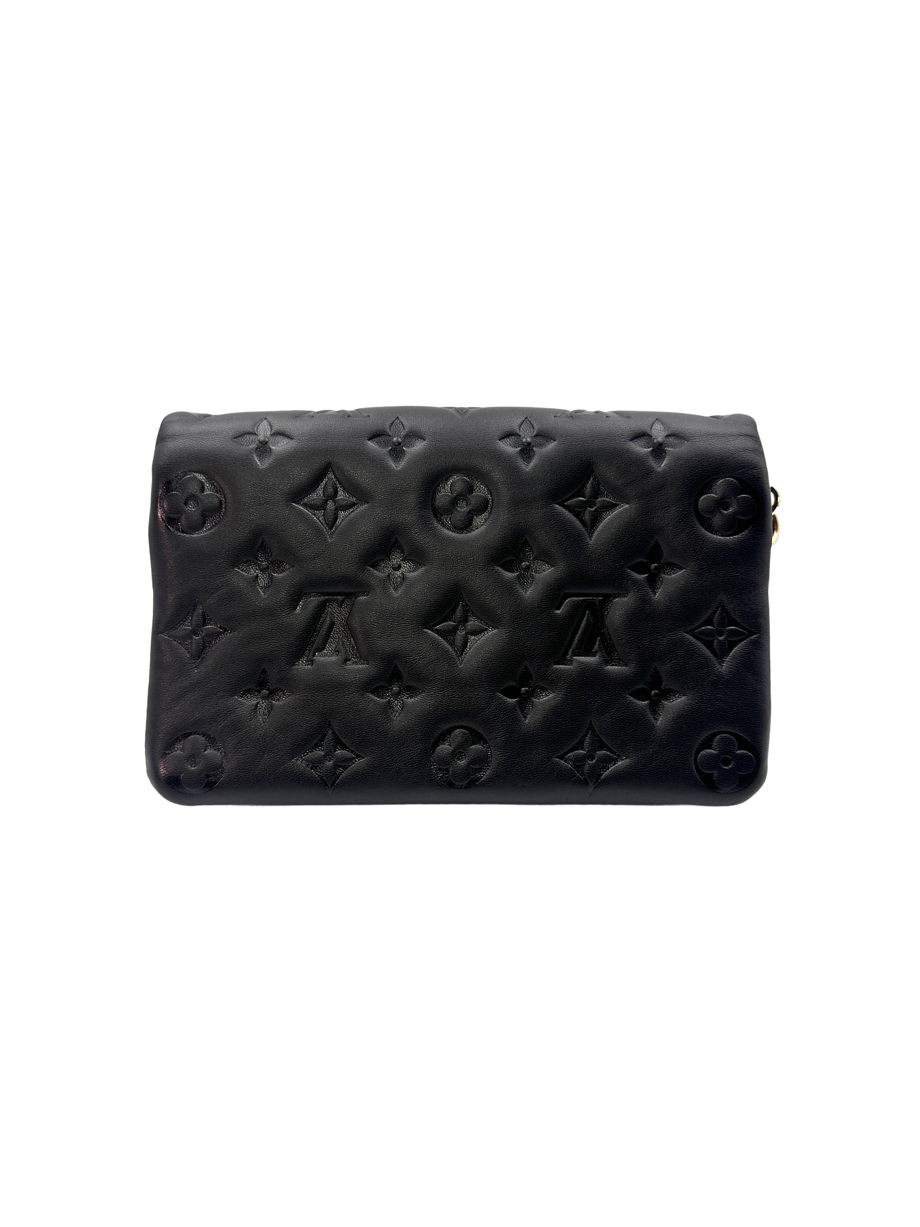 Louis Vuitton Pochette Coussin Black Monogram Leather Shoulder Bag LV1651