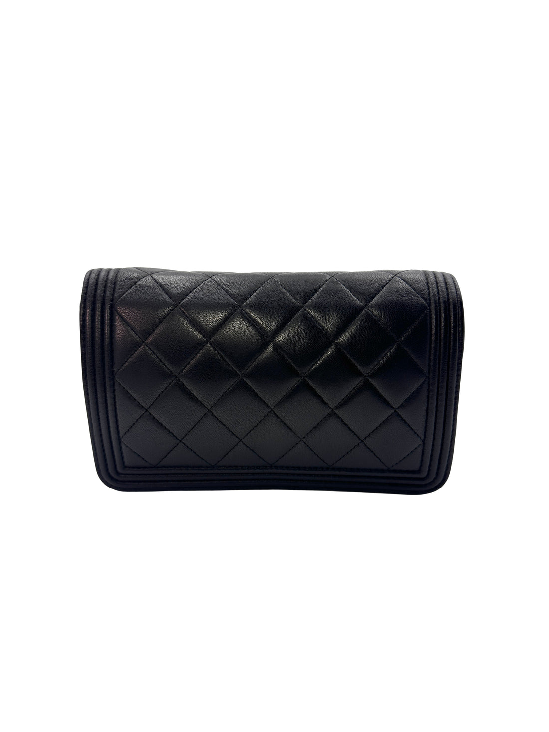 Chanel Boy Wallet on Chain Black Quilted Leather Shoulder Bag with Gold Buckle (18***28) CC1114
