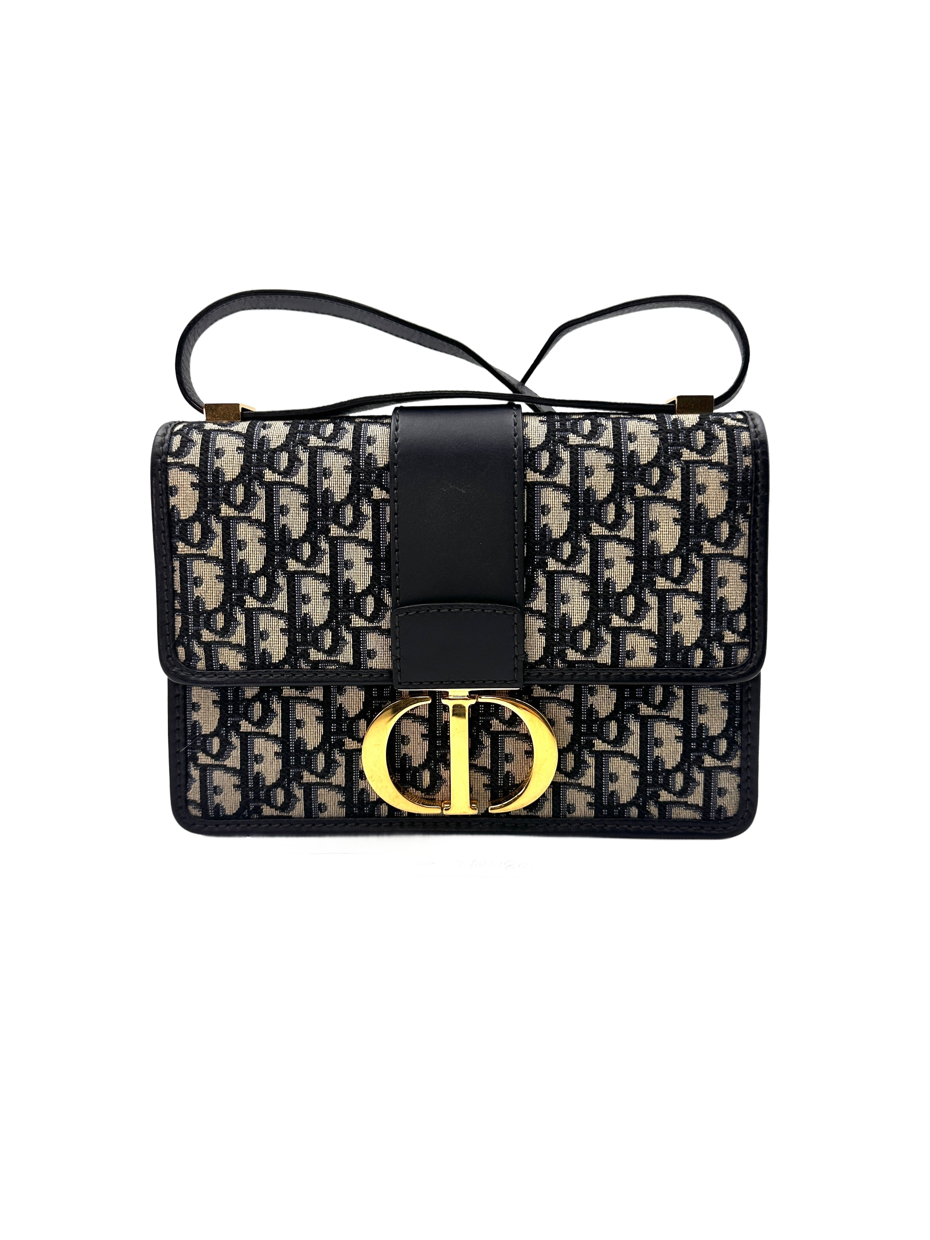 Christian Dior Blue Oblique Jacquard 3D Montaigne Medium Shoulder Bag DR370