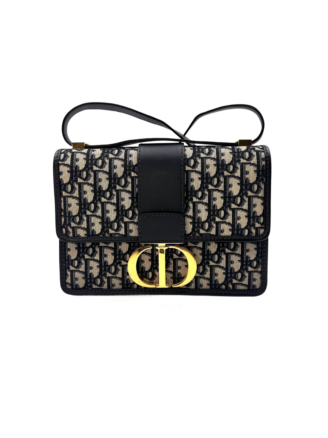 Christian Dior Blue Oblique Jacquard 3D Montaigne Medium Shoulder Bag DR370