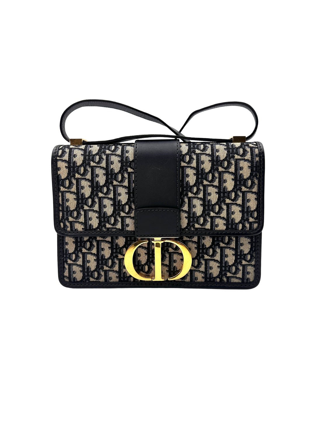 Christian Dior Blue Oblique Jacquard 3D Montaigne Medium Shoulder Bag DR370