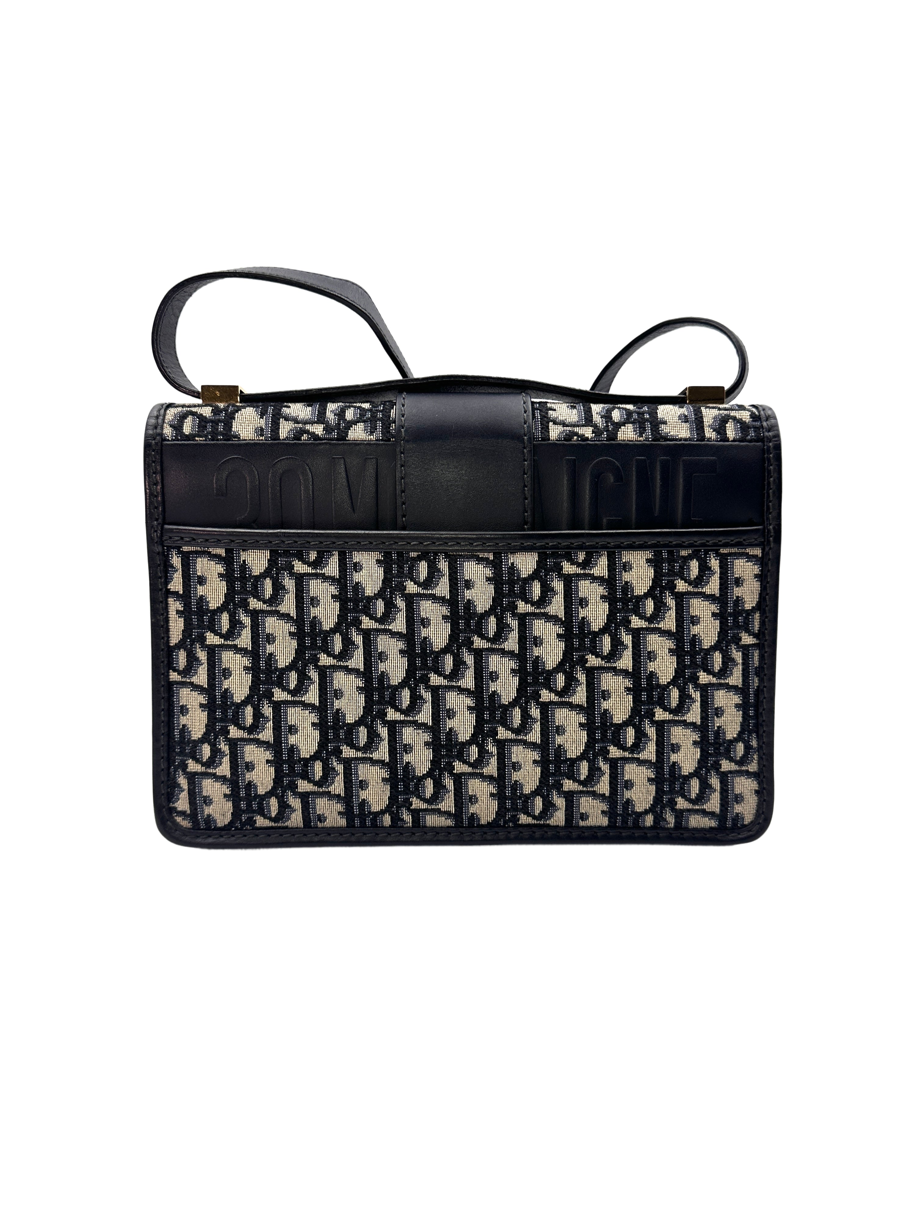 Christian Dior Blue Oblique Jacquard 3D Montaigne Medium Shoulder Bag DR370