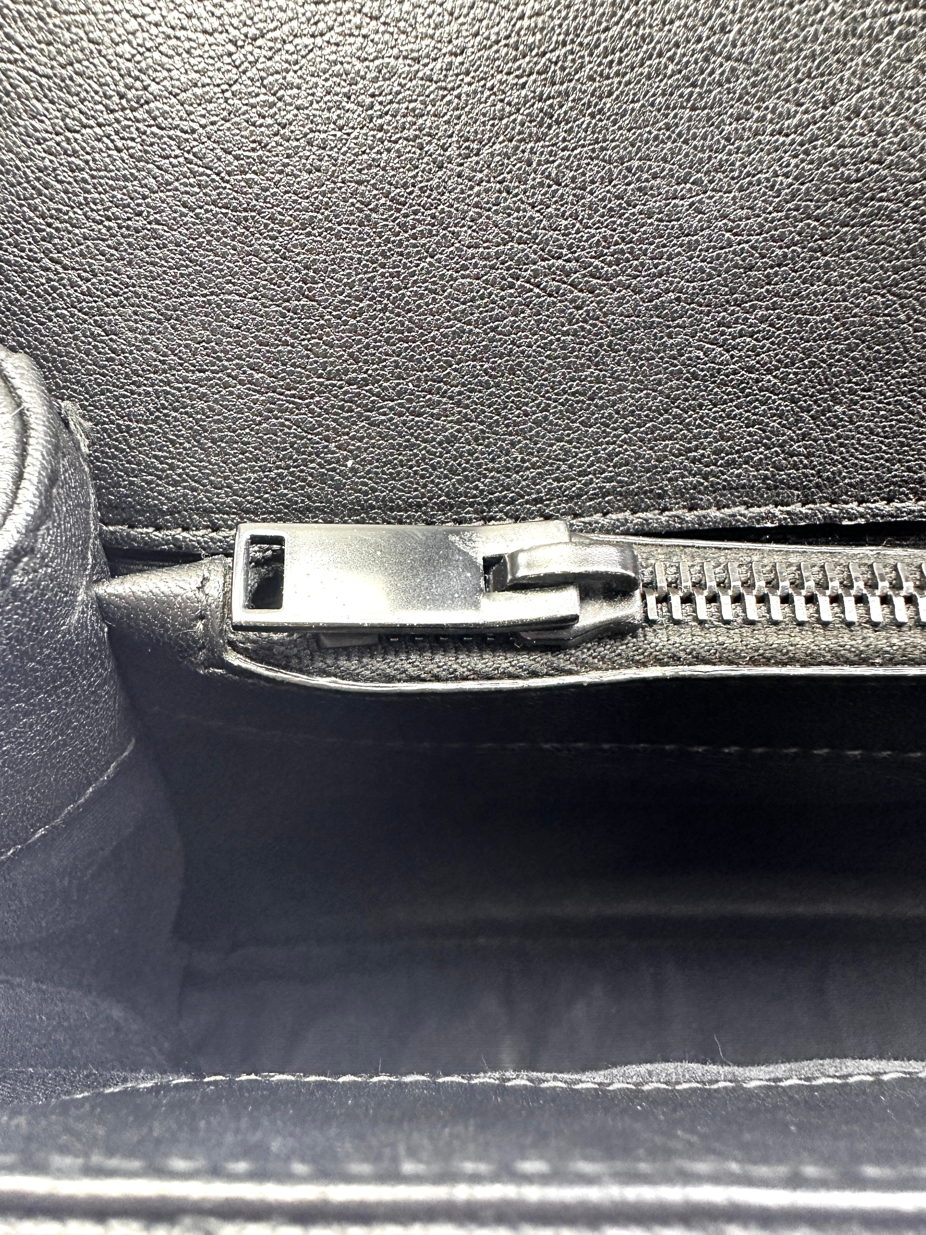 Saint Laurent Black Quilted Chevron Leather College  Bag SL150