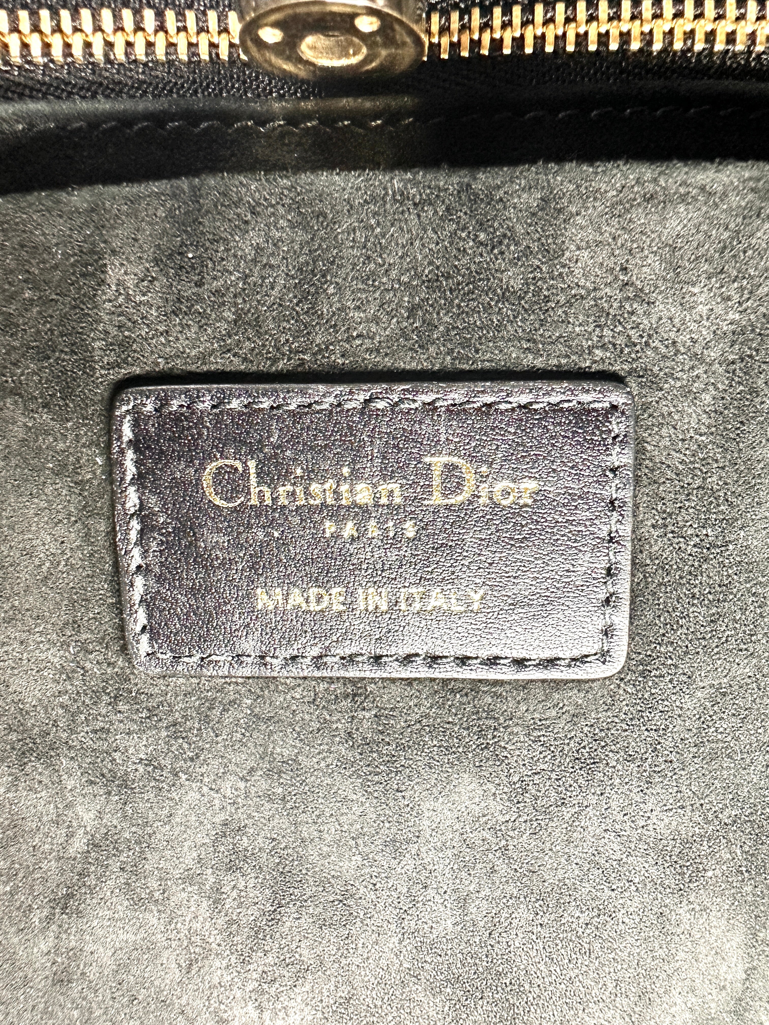 Christian Dior Essential Archicannage Quilted Leather Tote Bag Black DR379