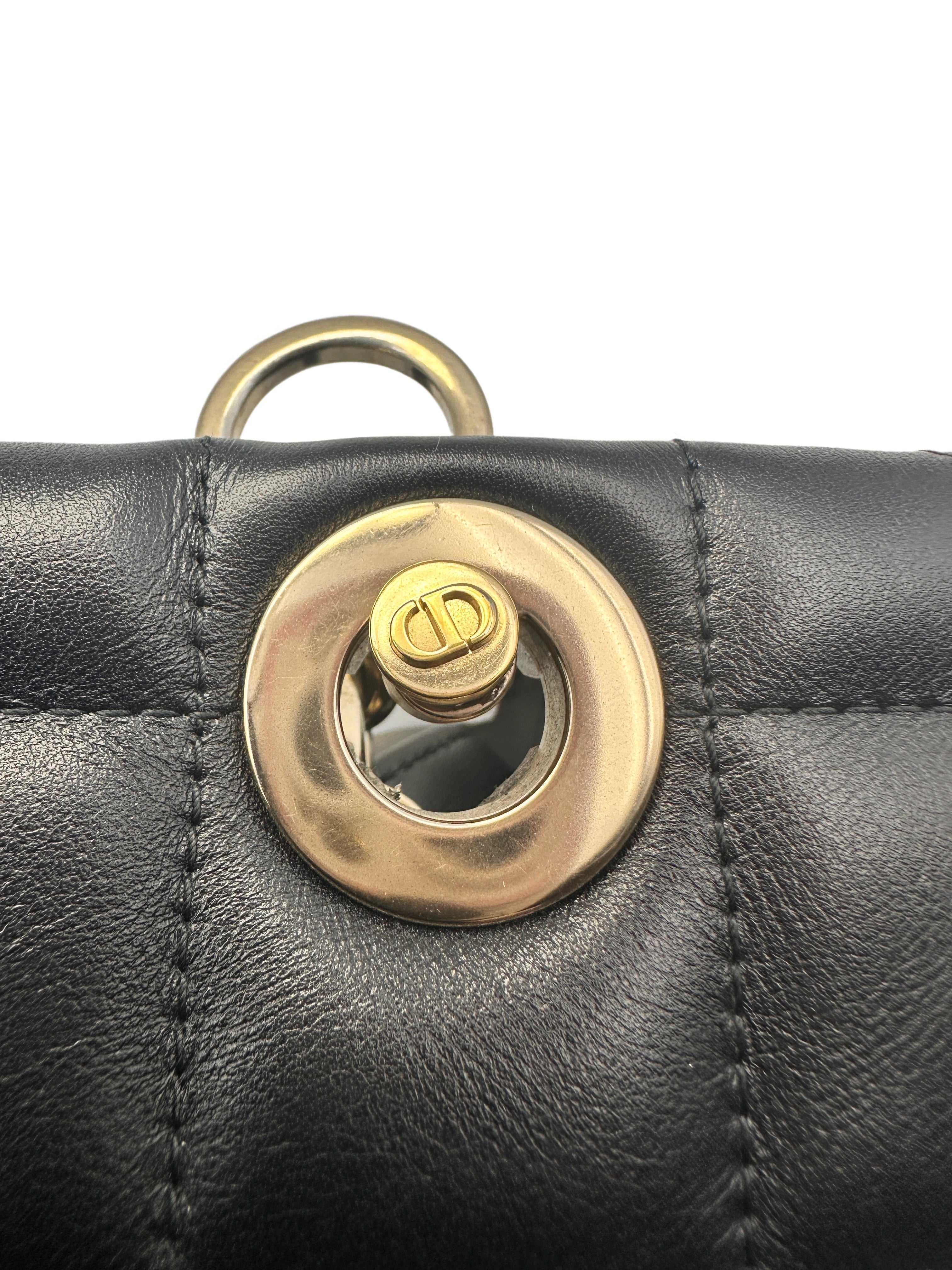 Christian Dior Essential Archicannage Quilted Leather Tote Bag Black DR379