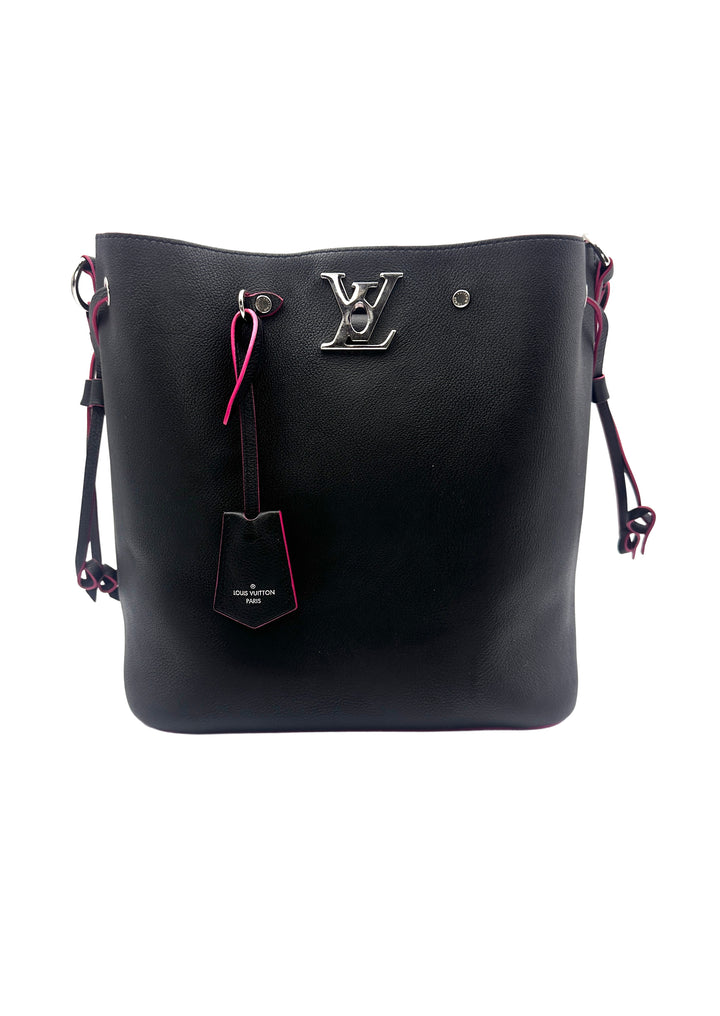 Louis Vuitton Black Taurillon Lockme Bucket Bag LV1672