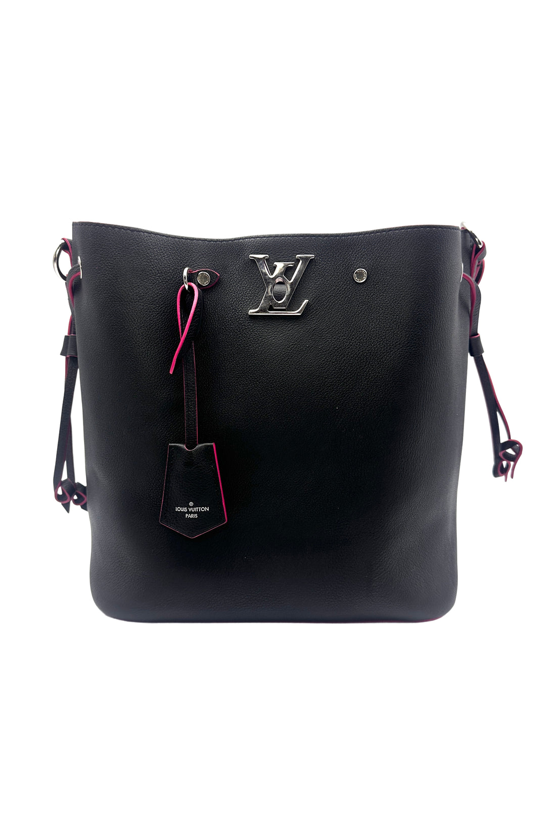 Louis Vuitton Black Taurillon Lockme Bucket Bag LV1672