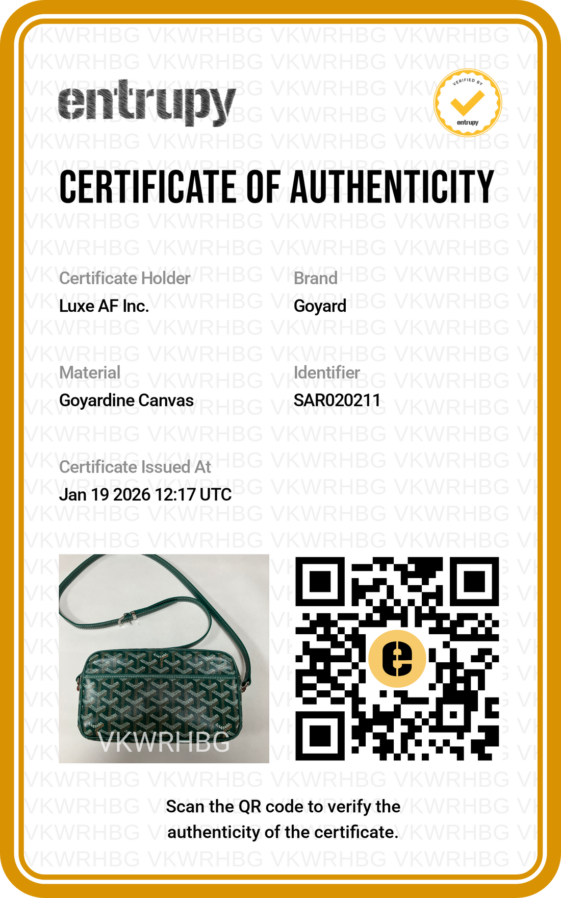 Goyard Capvert PM Goyardine Saccap Vert Shoulder Bag GR43