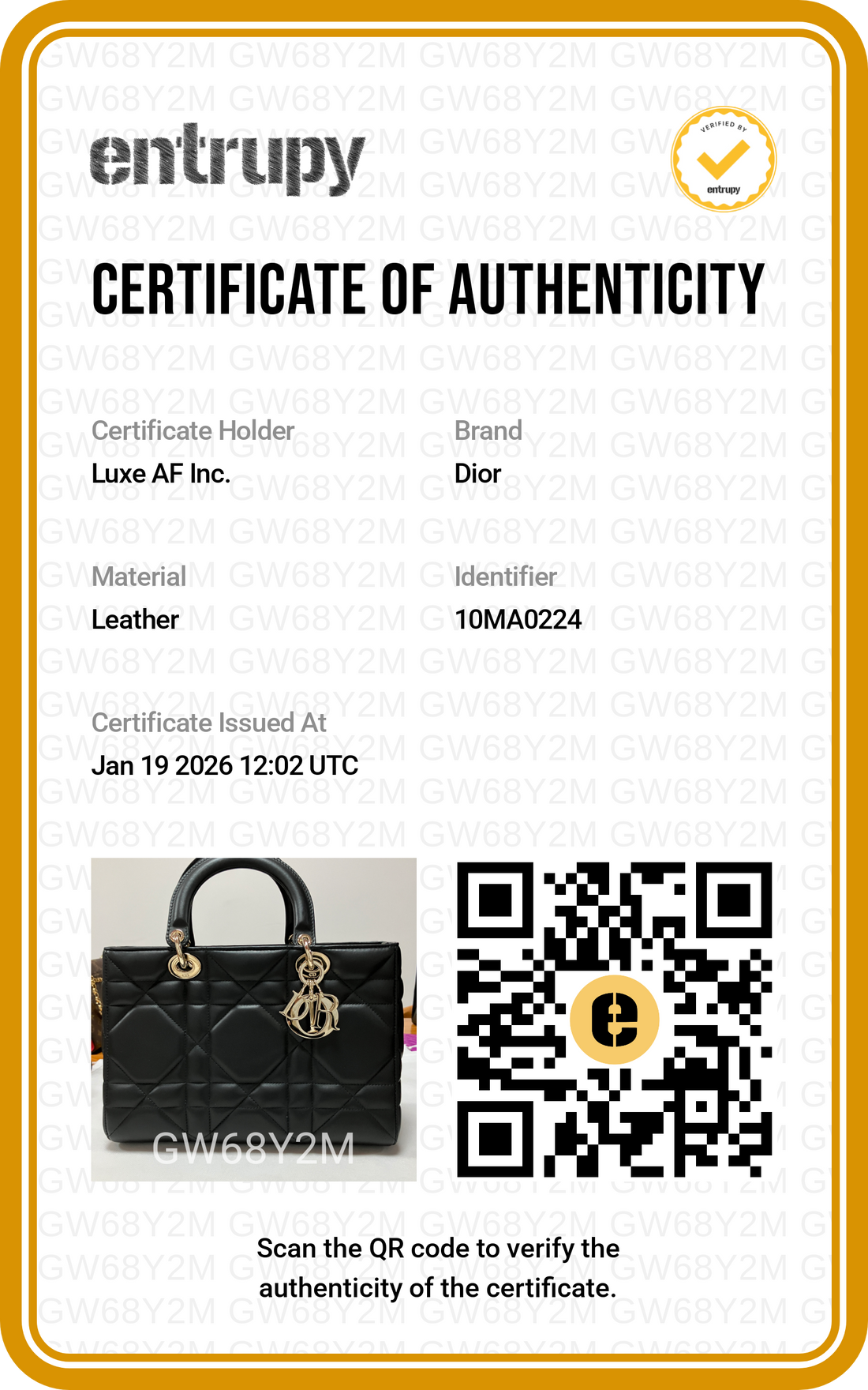 Christian Dior Lady D-Joy Black Patent Cannage Lambskin Medium Size Bag DR375